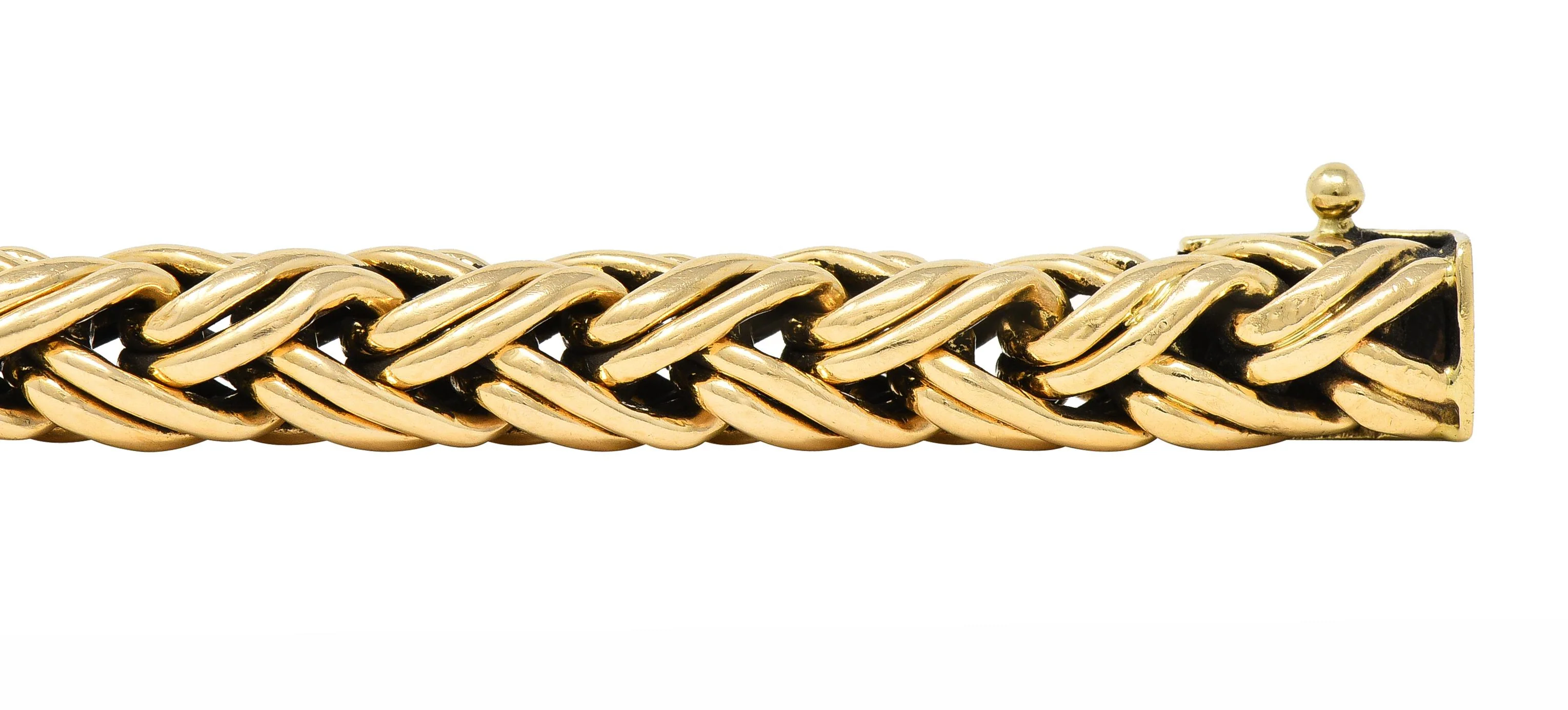 Tiffany & Co. 1990's 14 Karat Yellow Gold Russian Weave Vintage Chain Bracelet - Image 11