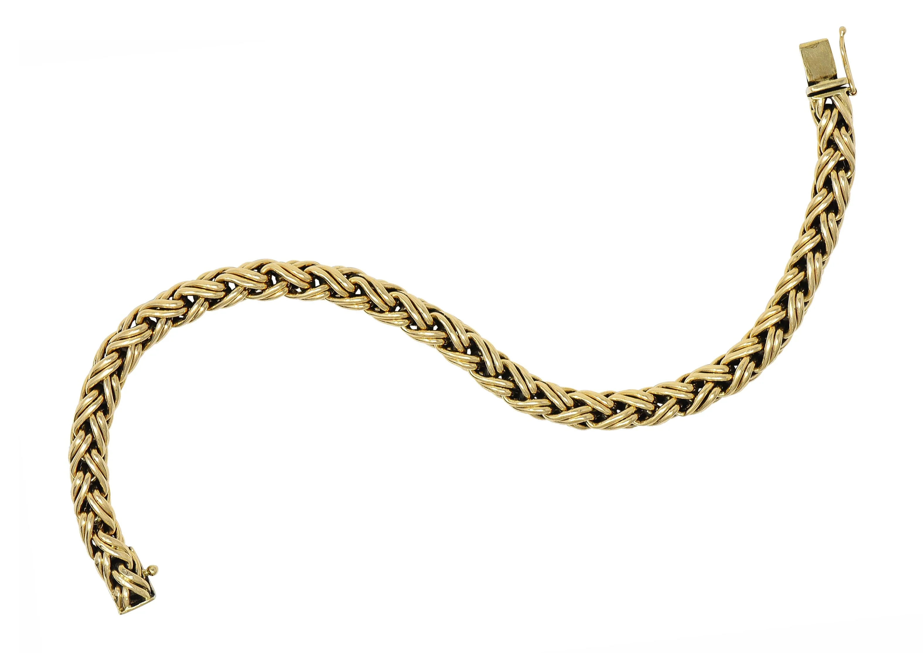 Tiffany & Co. 1990's 14 Karat Yellow Gold Russian Weave Vintage Chain Bracelet - Image 14