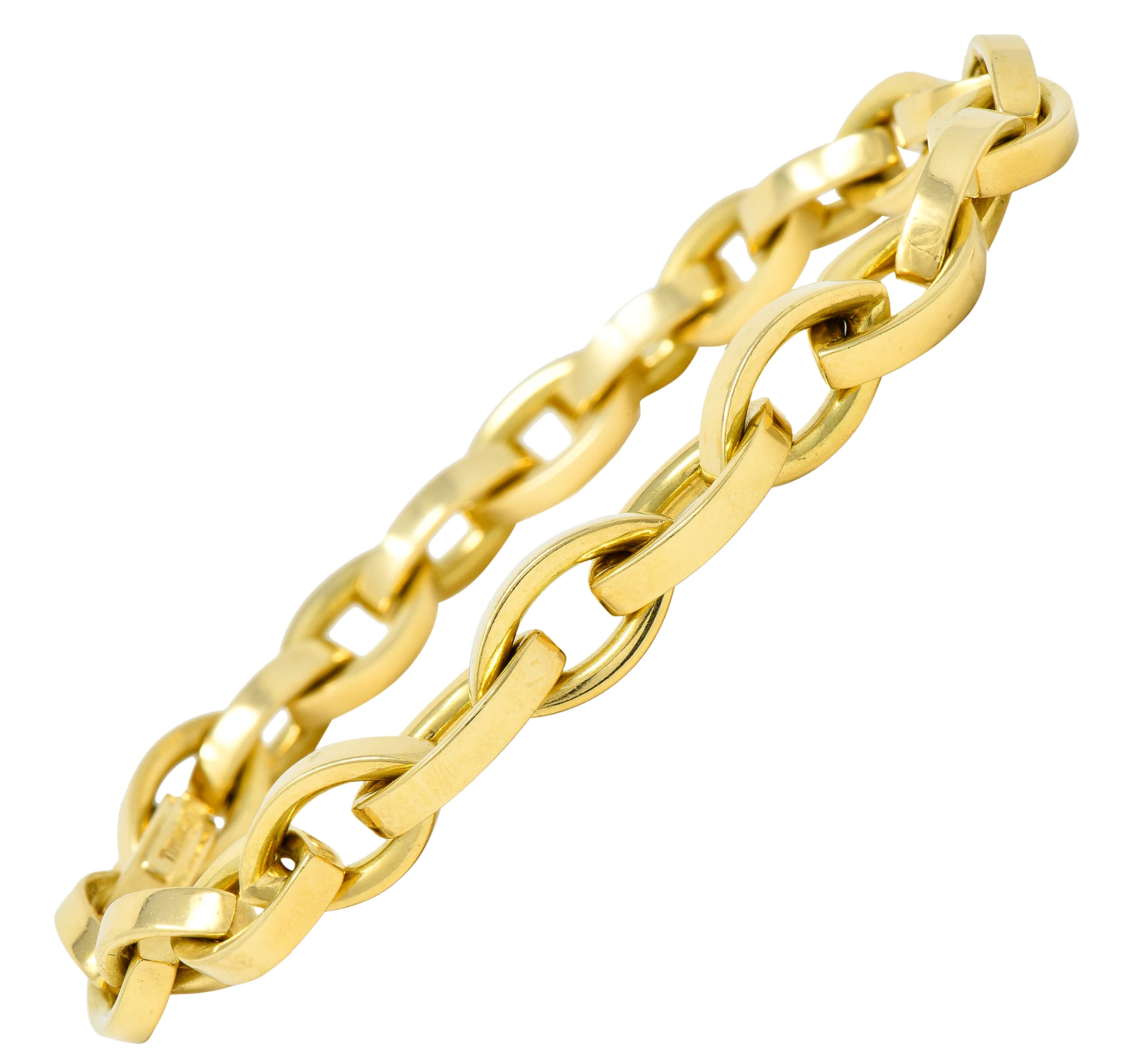 Tiffany & Co. 1990's 18 Karat Yellow Gold Vintage Marquise Link Bracelet