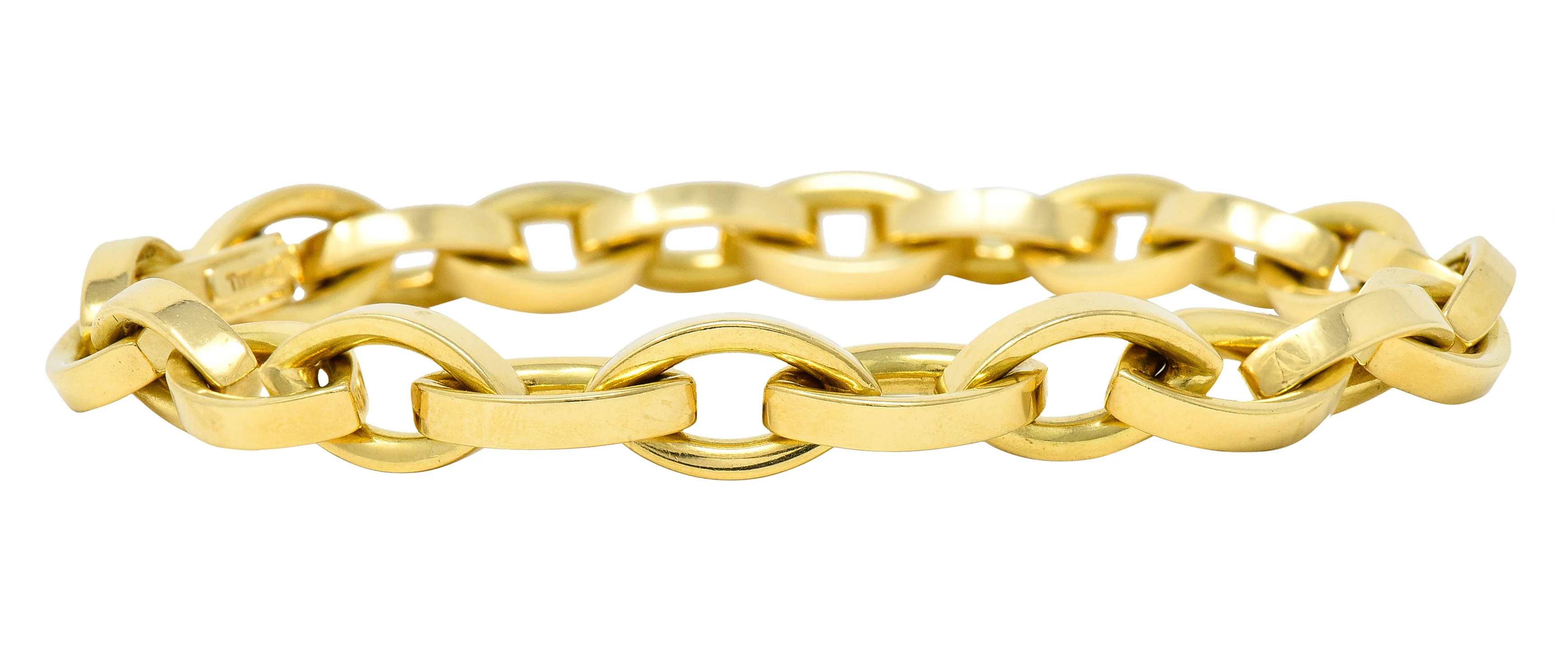 Tiffany & Co. 1990's 18 Karat Yellow Gold Vintage Marquise Link Bracelet - Image 10