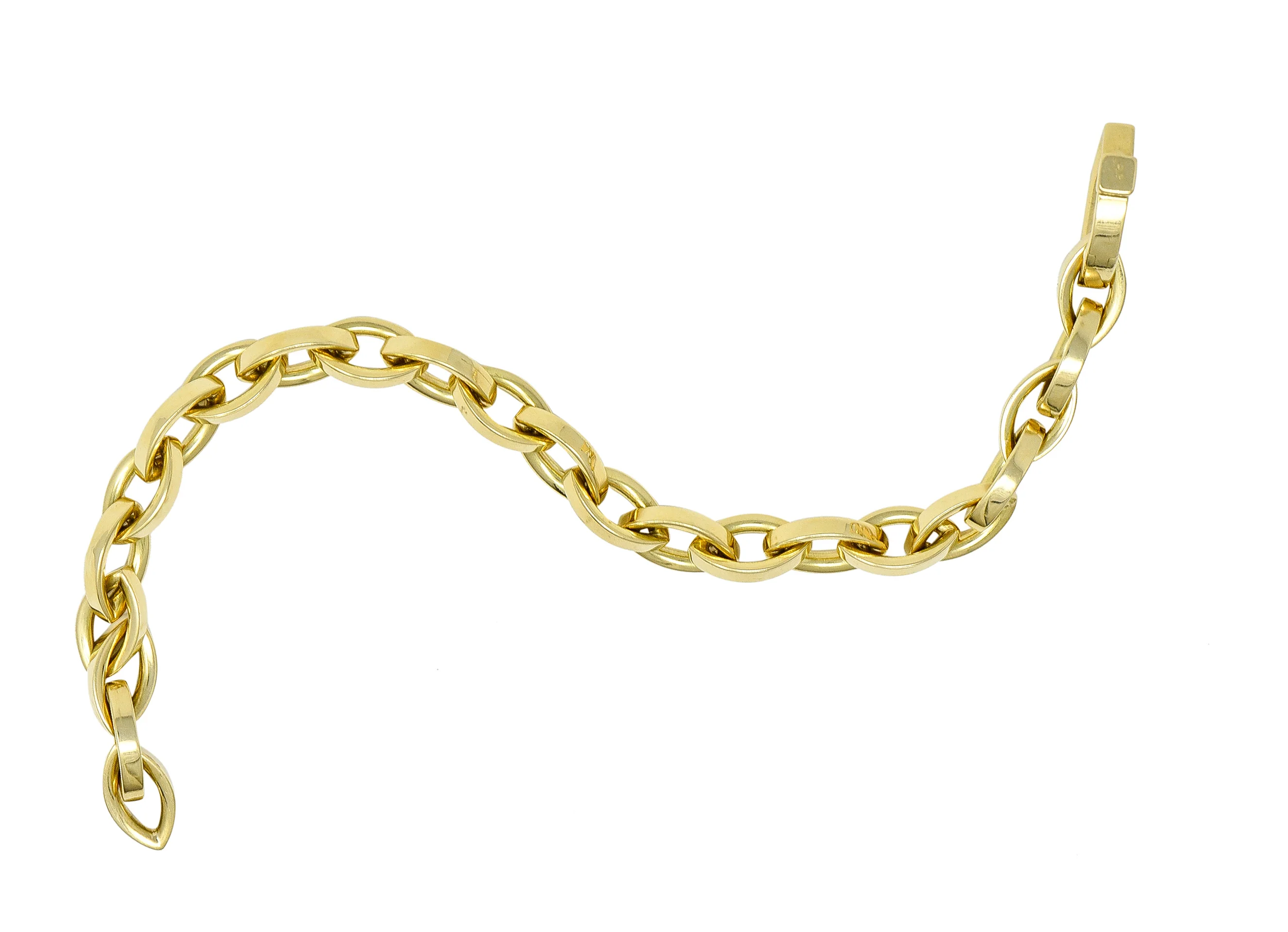 Tiffany & Co. 1990's 18 Karat Yellow Gold Vintage Marquise Link Bracelet - Image 11