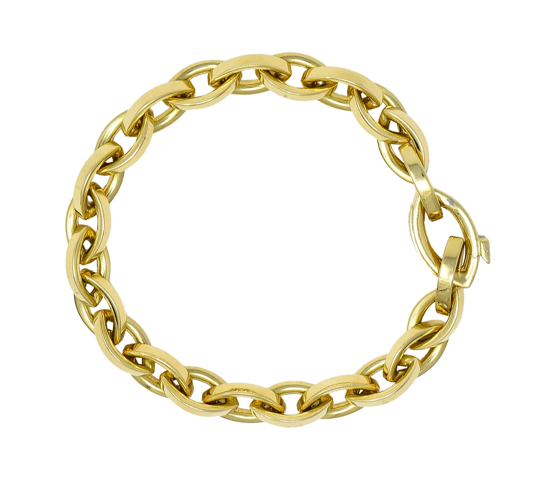 Tiffany & Co. 1990's 18 Karat Yellow Gold Vintage Marquise Link Bracelet - Image 12