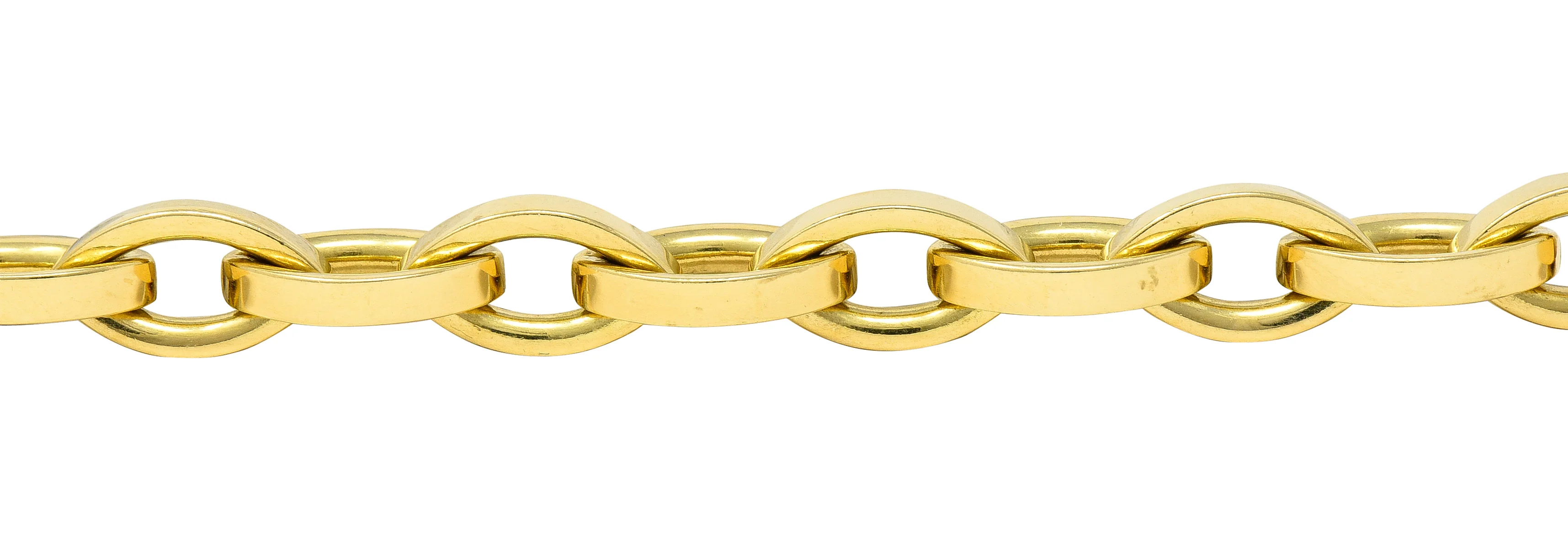 Tiffany & Co. 1990's 18 Karat Yellow Gold Vintage Marquise Link Bracelet - Image 6