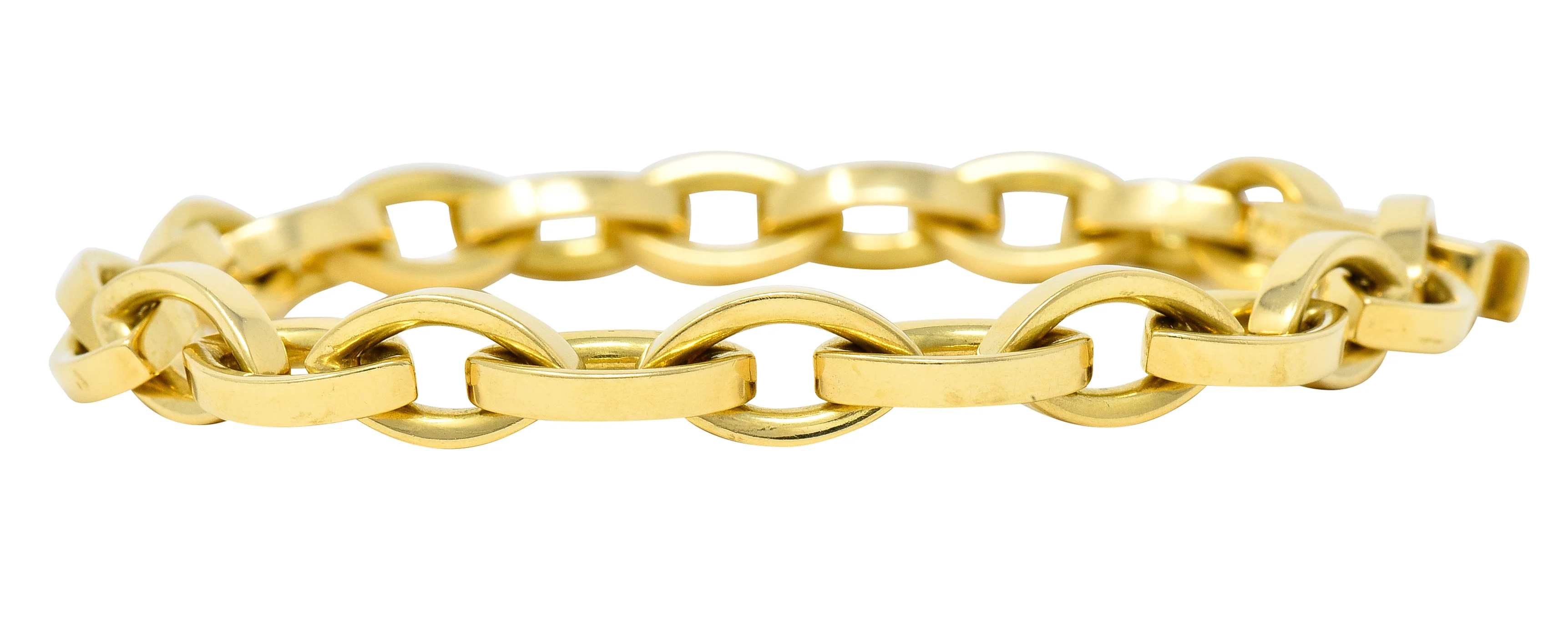 Tiffany & Co. 1990's 18 Karat Yellow Gold Vintage Marquise Link Bracelet - Image 8