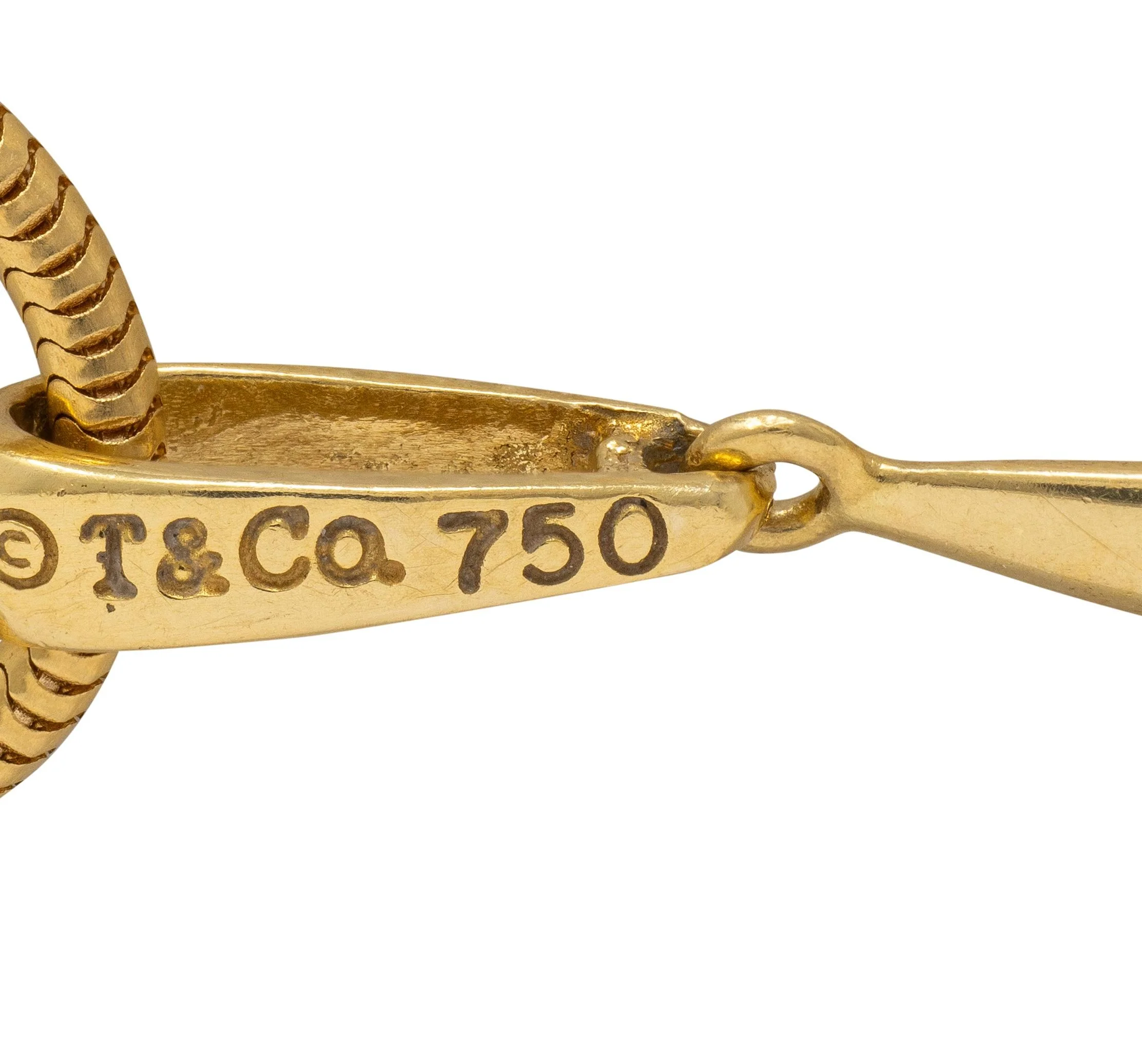 Tiffany & Co. 1990's 18 Karat Yellow Gold Vintage Minimalist Feather Pendant Necklace - Image 7