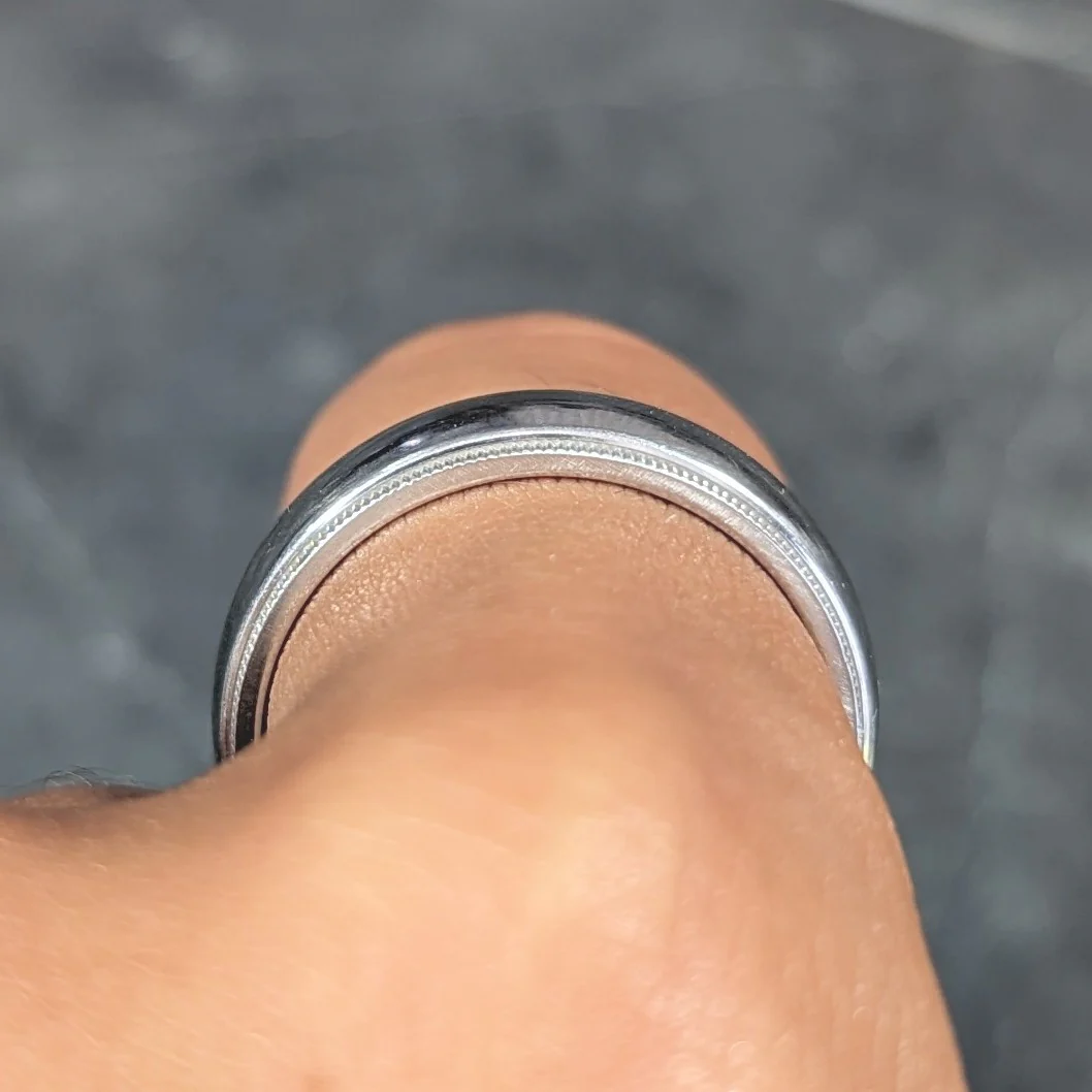Tiffany & Co. 1990's Platinum Unisex Vintage Men's Wedding Band Ring - Image 10