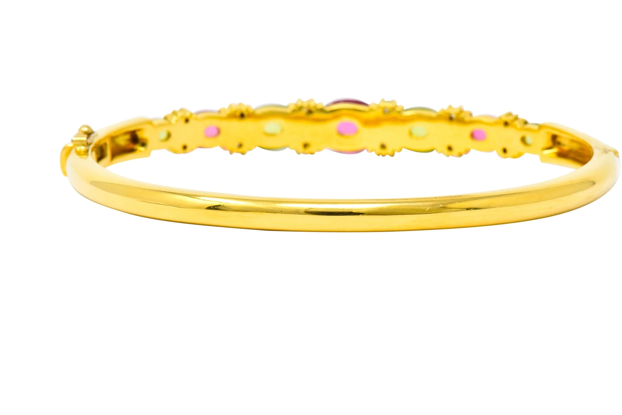 Tiffany & Co. 1990's Vintage Tourmaline Peridot Diamond Bangle Bracelet - Image 6