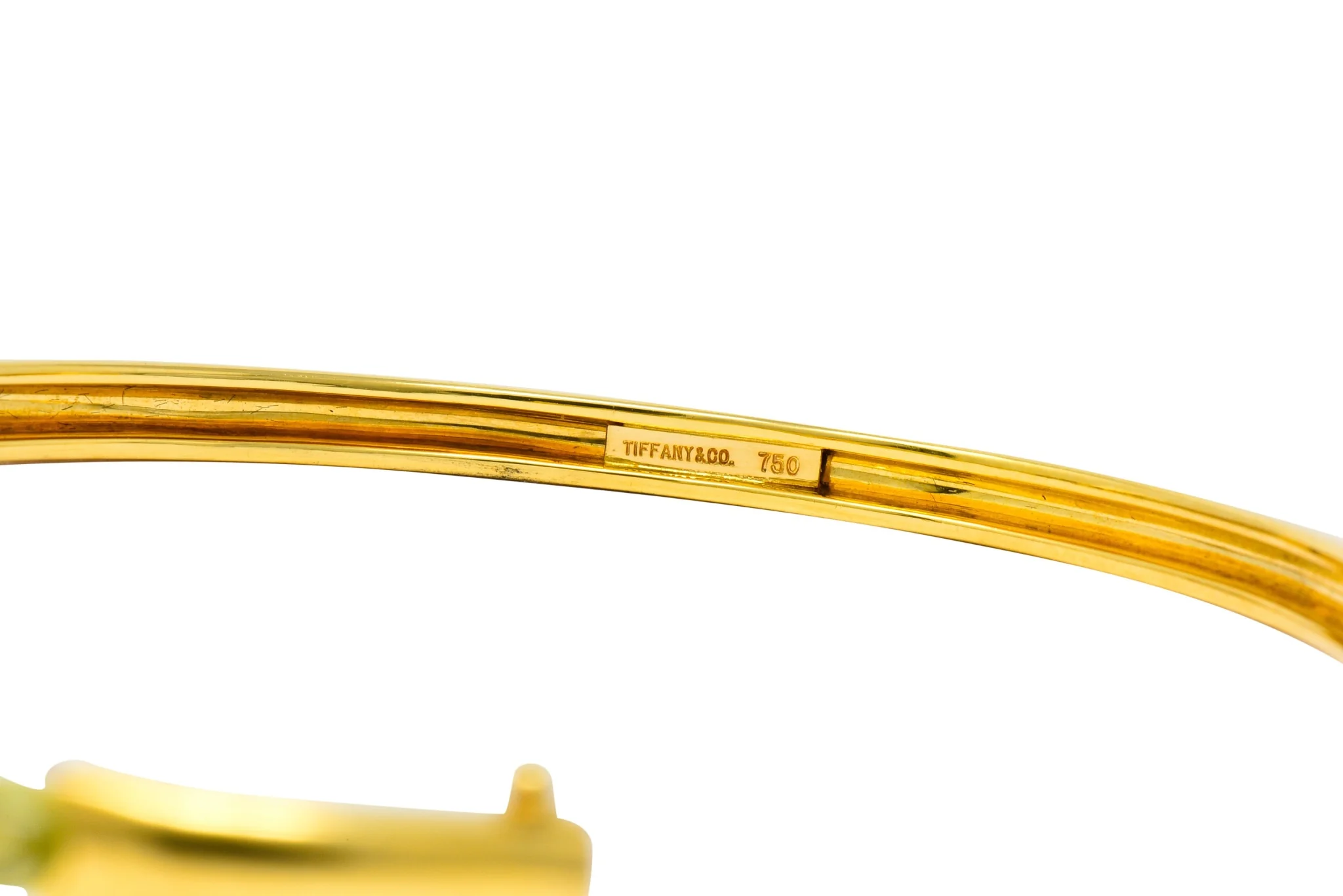 Tiffany & Co. 1990's Vintage Tourmaline Peridot Diamond Bangle Bracelet - Image 7