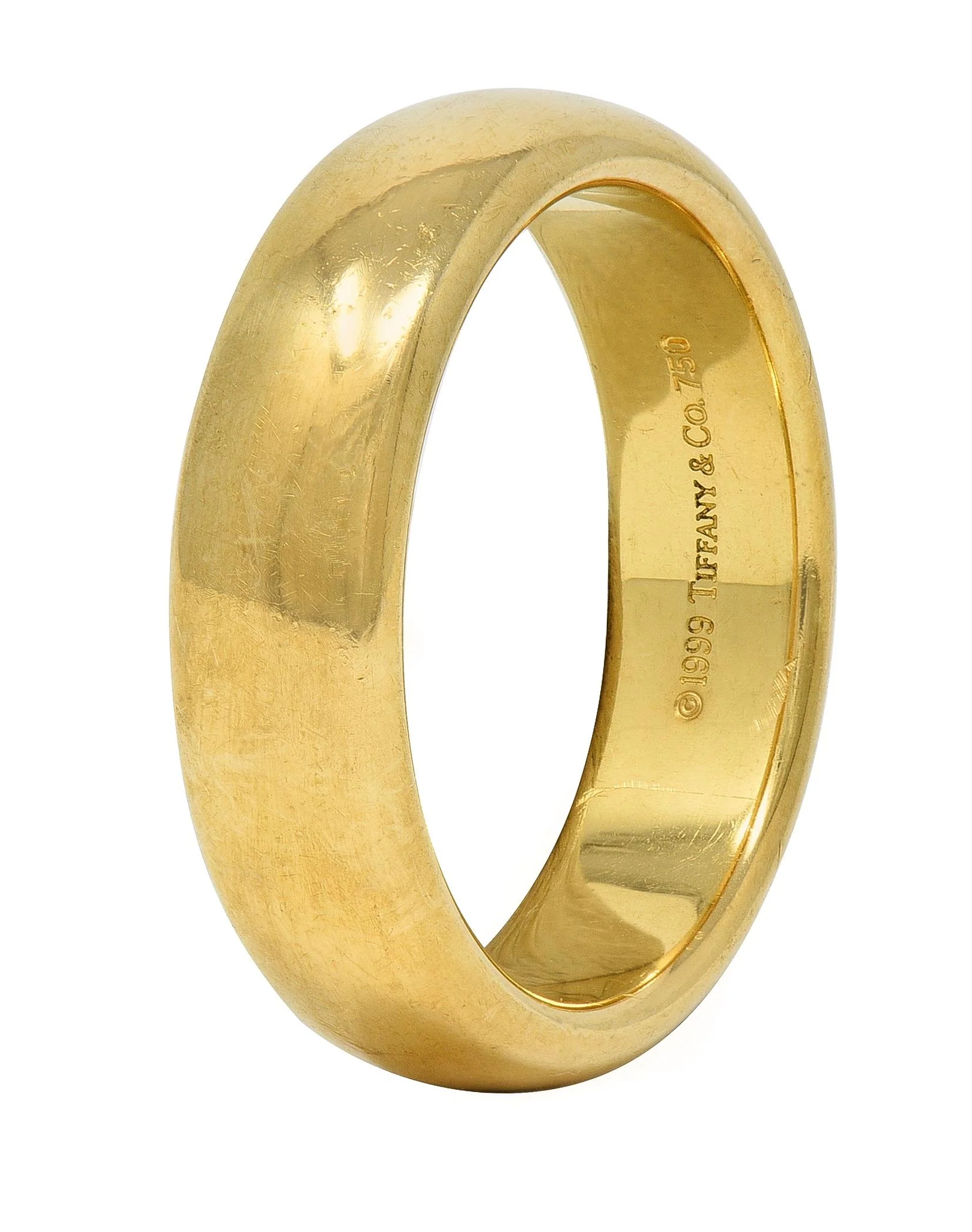 Tiffany & Co. 1999 18 Karat Yellow Gold Vintage Wedding Band Ring - Image 2