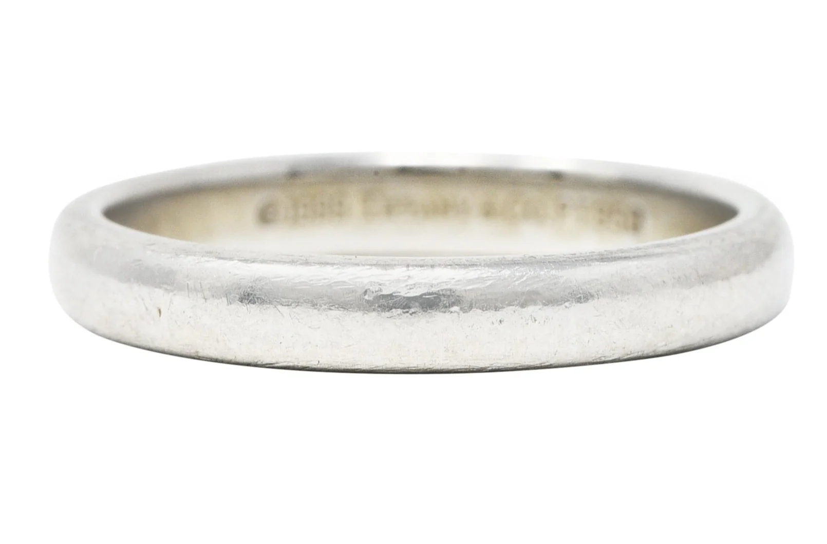 Tiffany & Co. 1999 Platinum 3mm Classic Wedding Band Vintage Ring