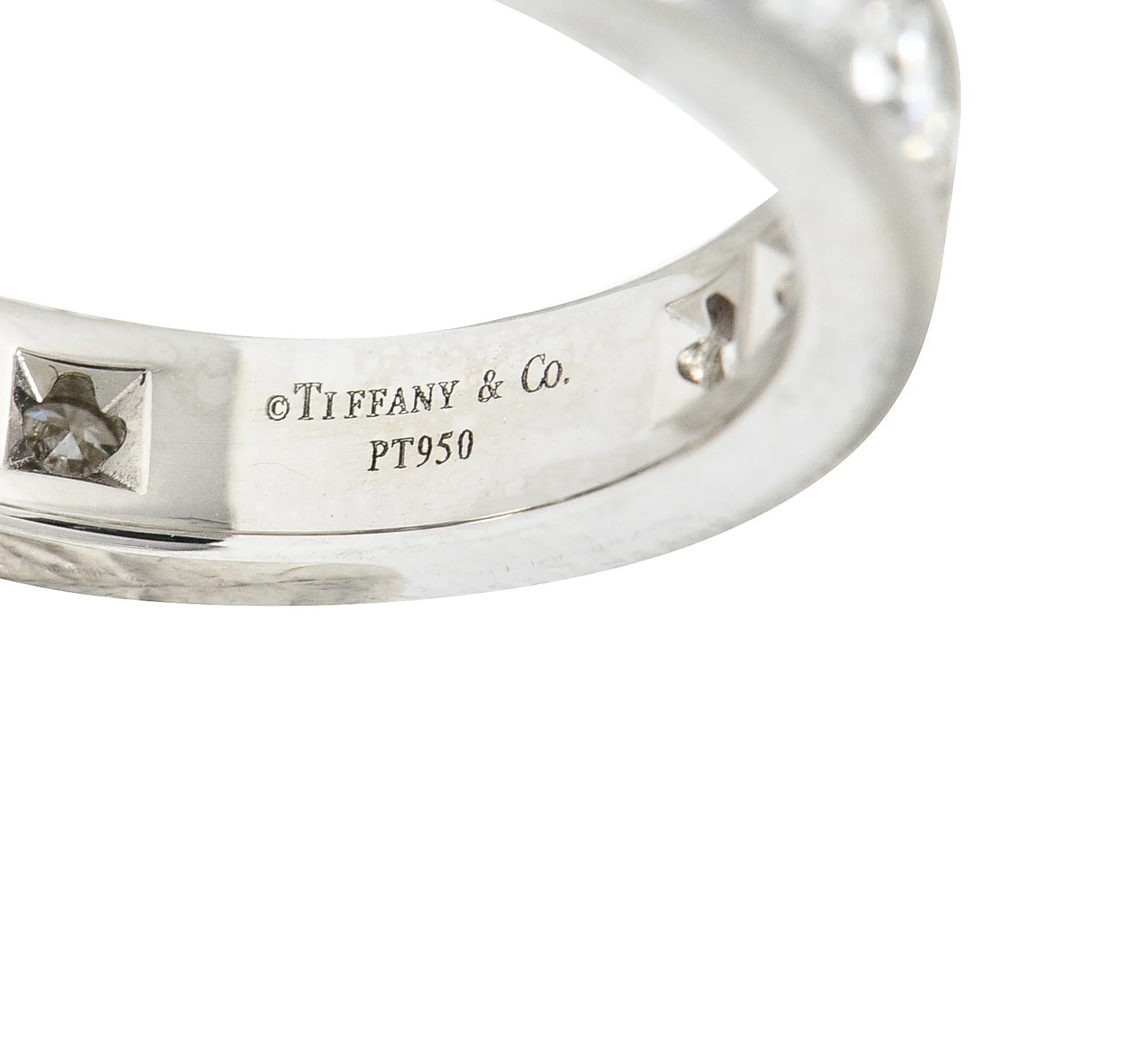 Tiffany & Co. 2.10 CTW Diamond Platinum Channel Eternity Band Ring - Image 4