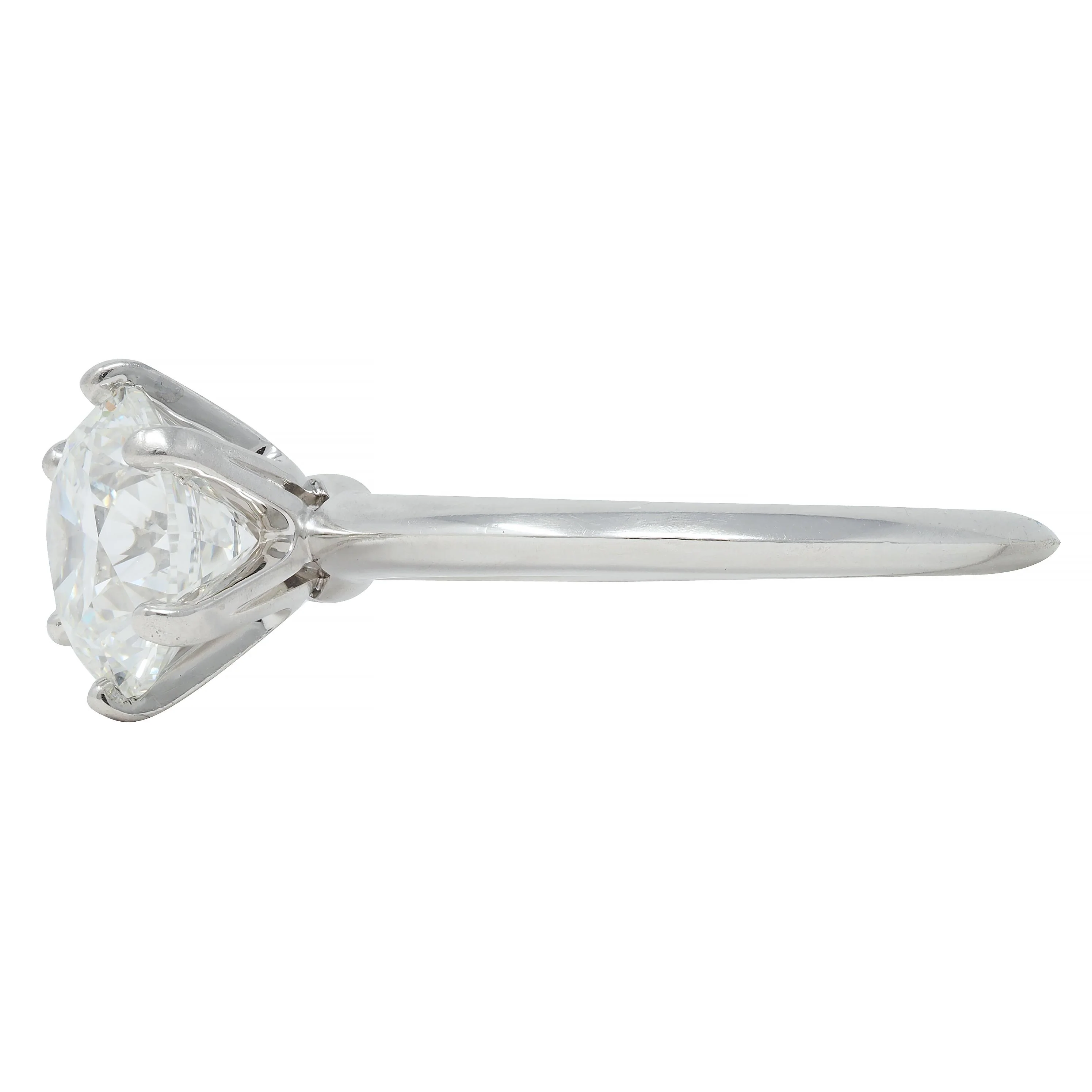 Tiffany & Co.  2.67 CTW Round Brilliant Diamond Platinum Solitaire Vintage Engagement Ring - Image 5
