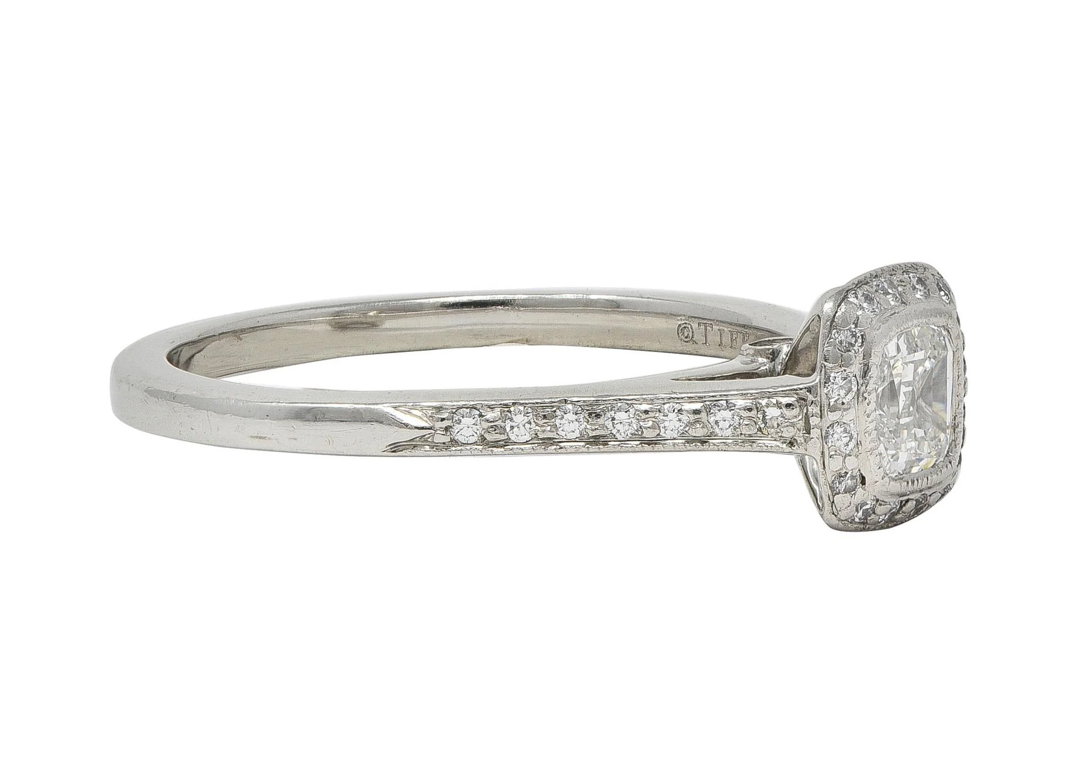Tiffany & Co. 2000's 0.59 CTW Diamond Platinum Legacy Halo Engagement Ring - Image 3