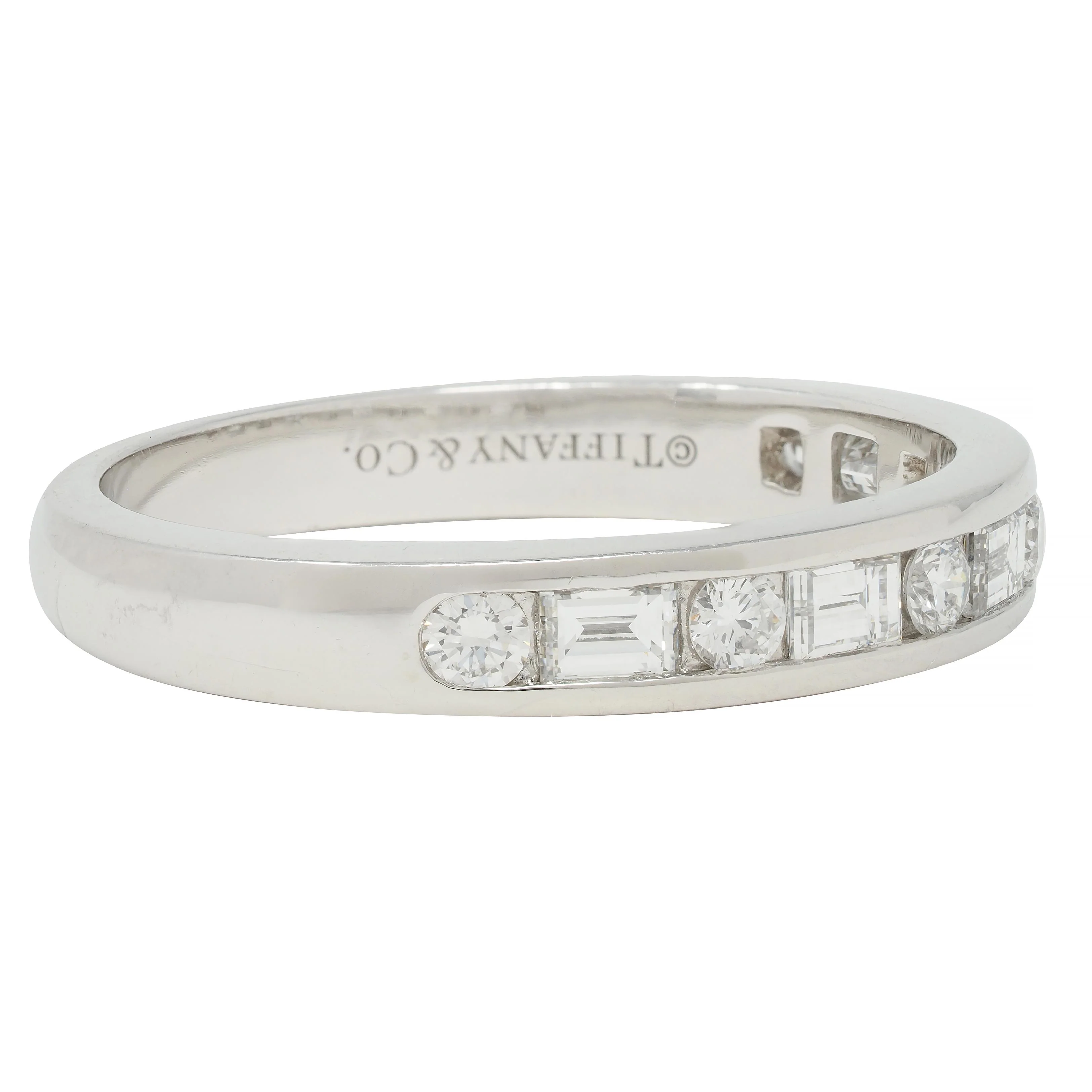 Tiffany & Co. 2000s 0.66 CTW Diamond Platinum Channel Wedding Band Ring - Image 3