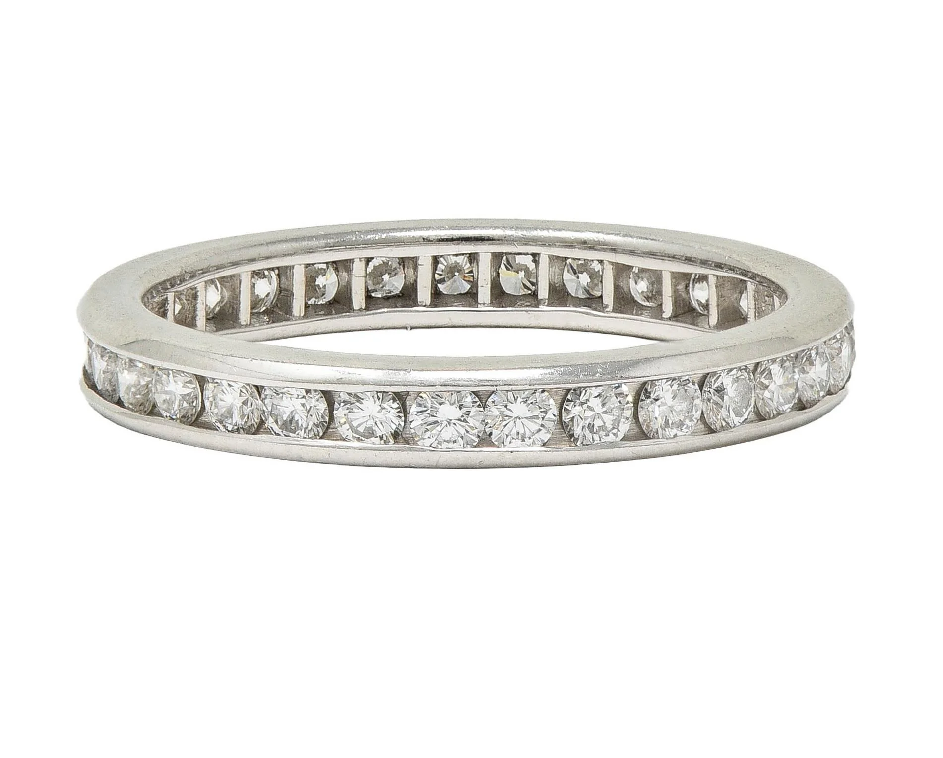 Tiffany & Co. 2000's 0.90 CTW Diamond Platinum Eternity Wedding Band Ring - Image 5