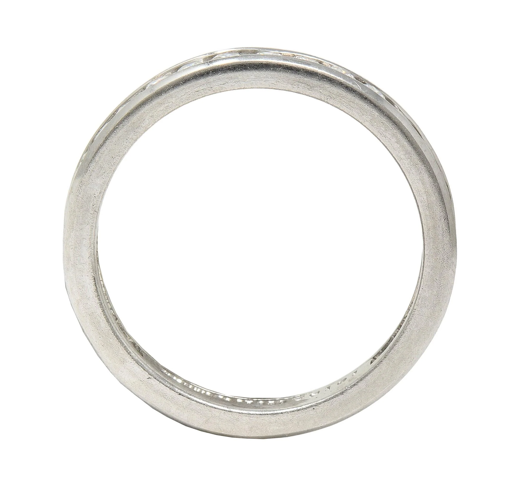 Tiffany & Co. 2000's 0.90 CTW Diamond Platinum Eternity Wedding Band Ring - Image 6