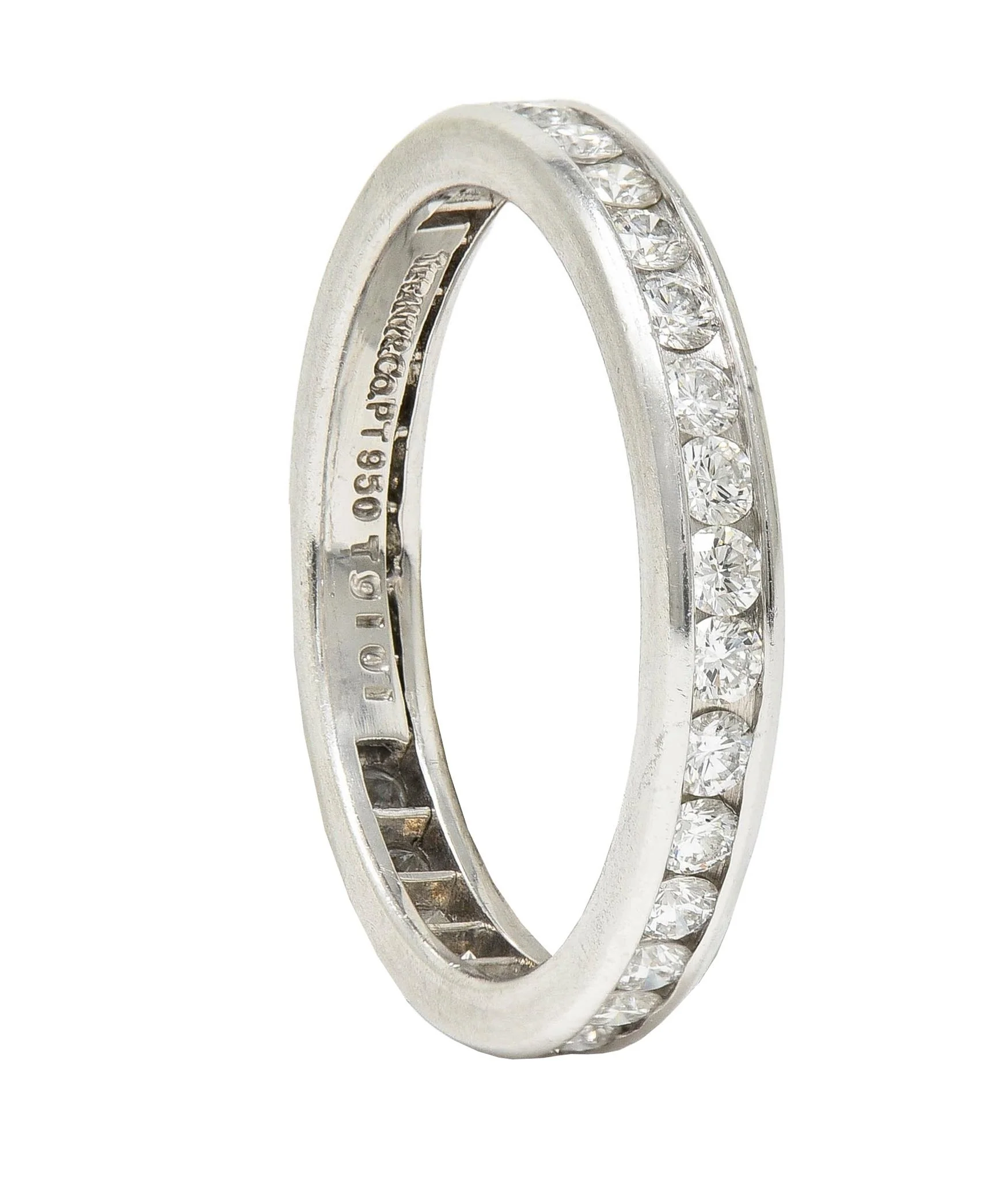 Tiffany & Co. 2000's 0.90 CTW Diamond Platinum Eternity Wedding Band Ring - Image 7
