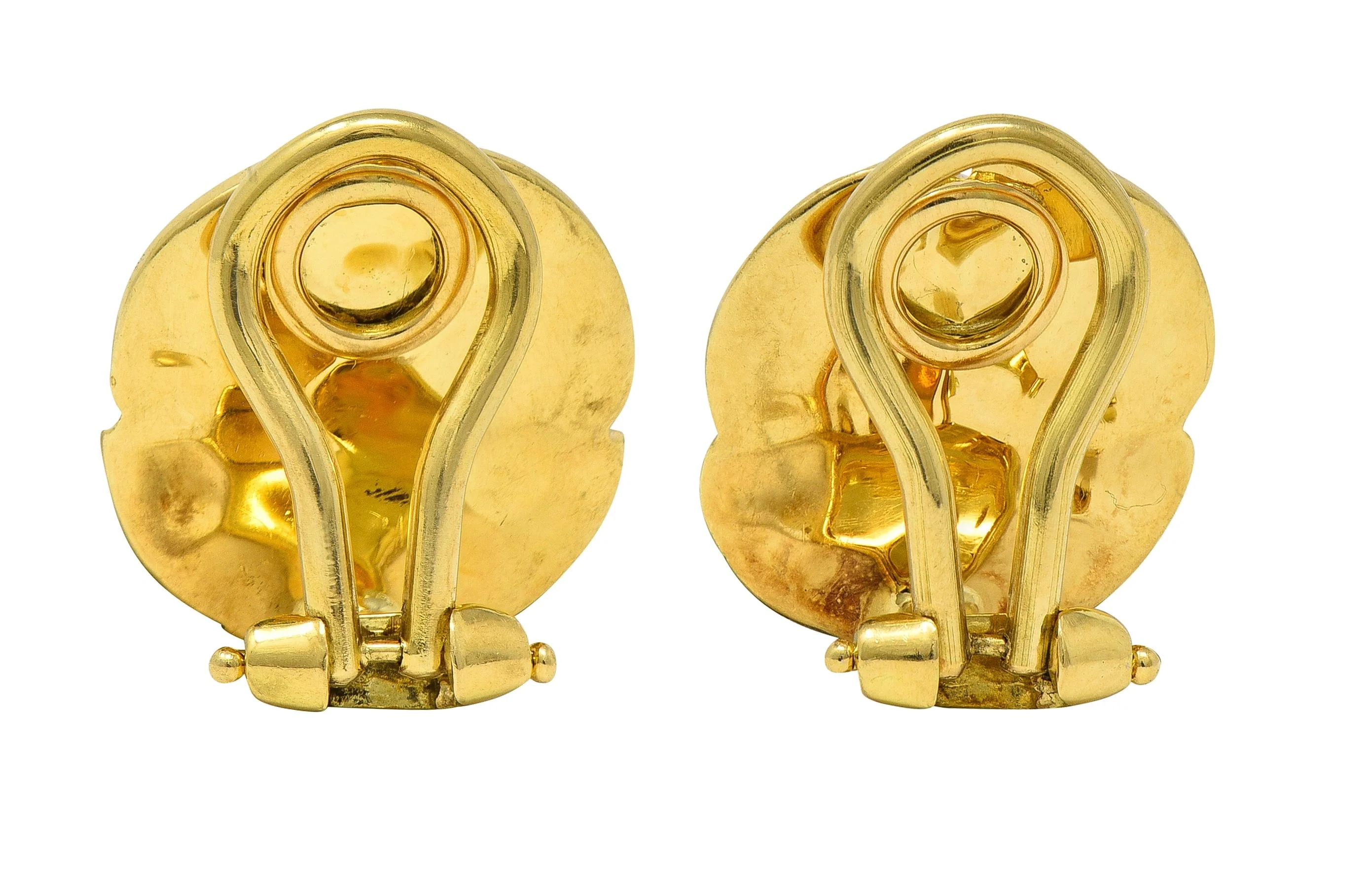 Tiffany & Co. 2000's 18 Karat Yellow Gold Intaglio Dragonfly Ear-Clip Earrings - Image 5
