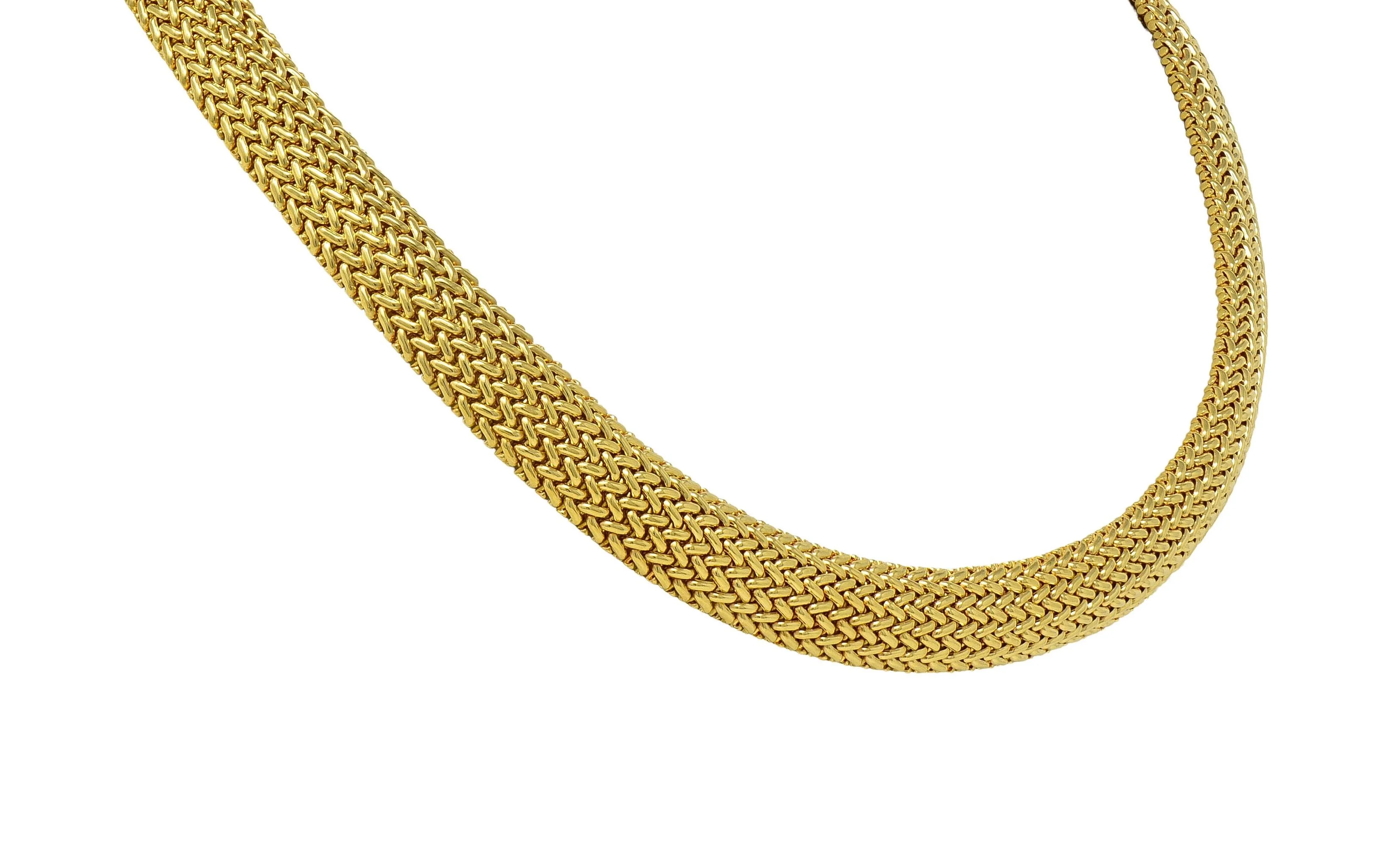 Tiffany & Co. 2000's 18 Karat Yellow Gold Vintage Somerset Woven Collar Necklace - Image 6