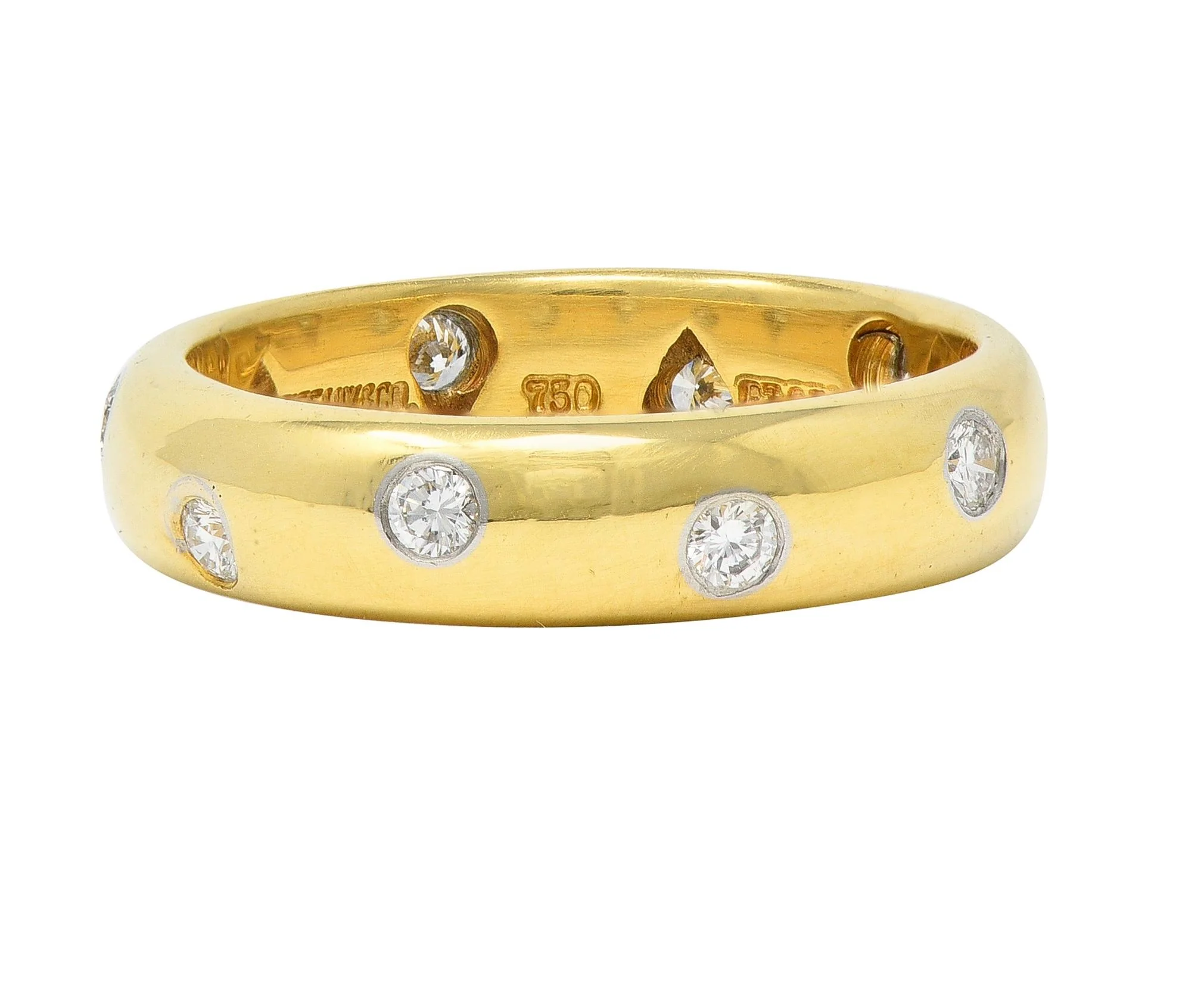 Tiffany & Co. 2000's Diamond Platinum 18 Karat Gold Etoile Band Ring - Image 3