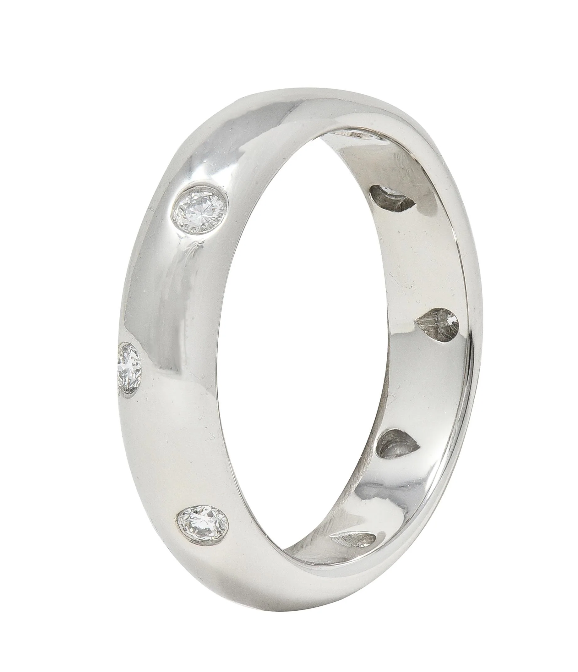 Tiffany & Co. 2000's Diamond Platinum Etoile Band Ring - Image 2