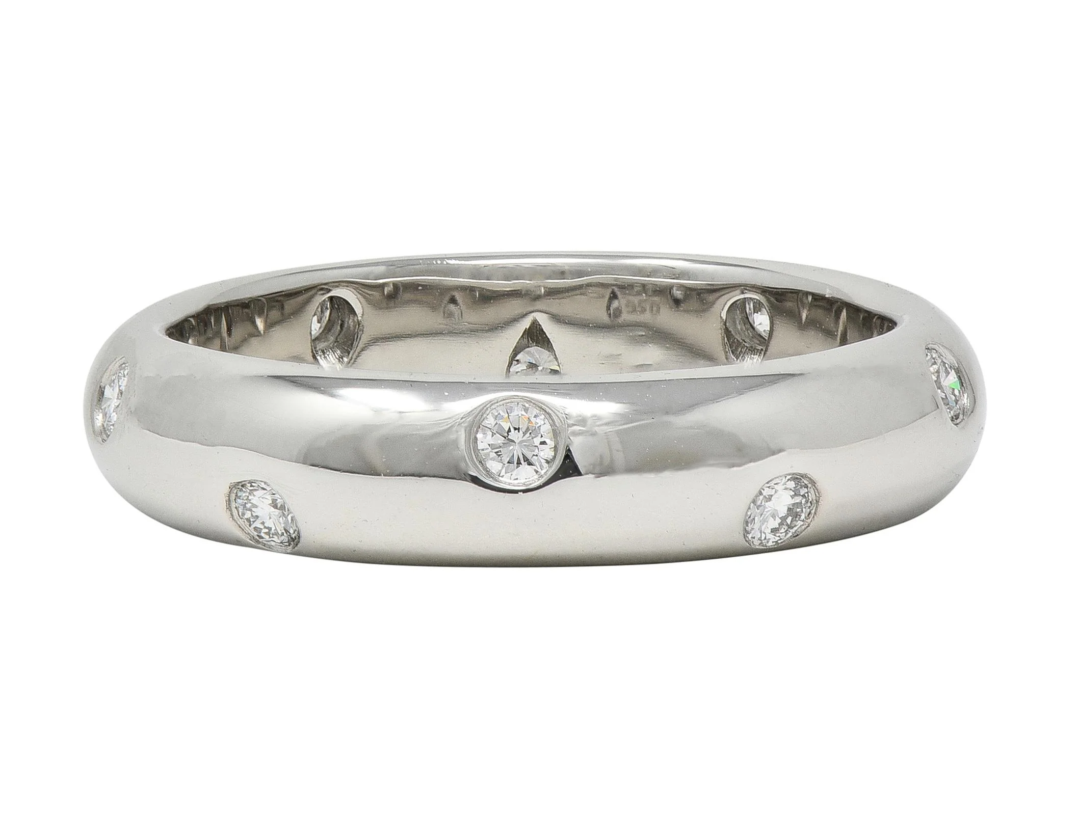 Tiffany & Co. 2000's Diamond Platinum Etoile Band Ring - Image 7