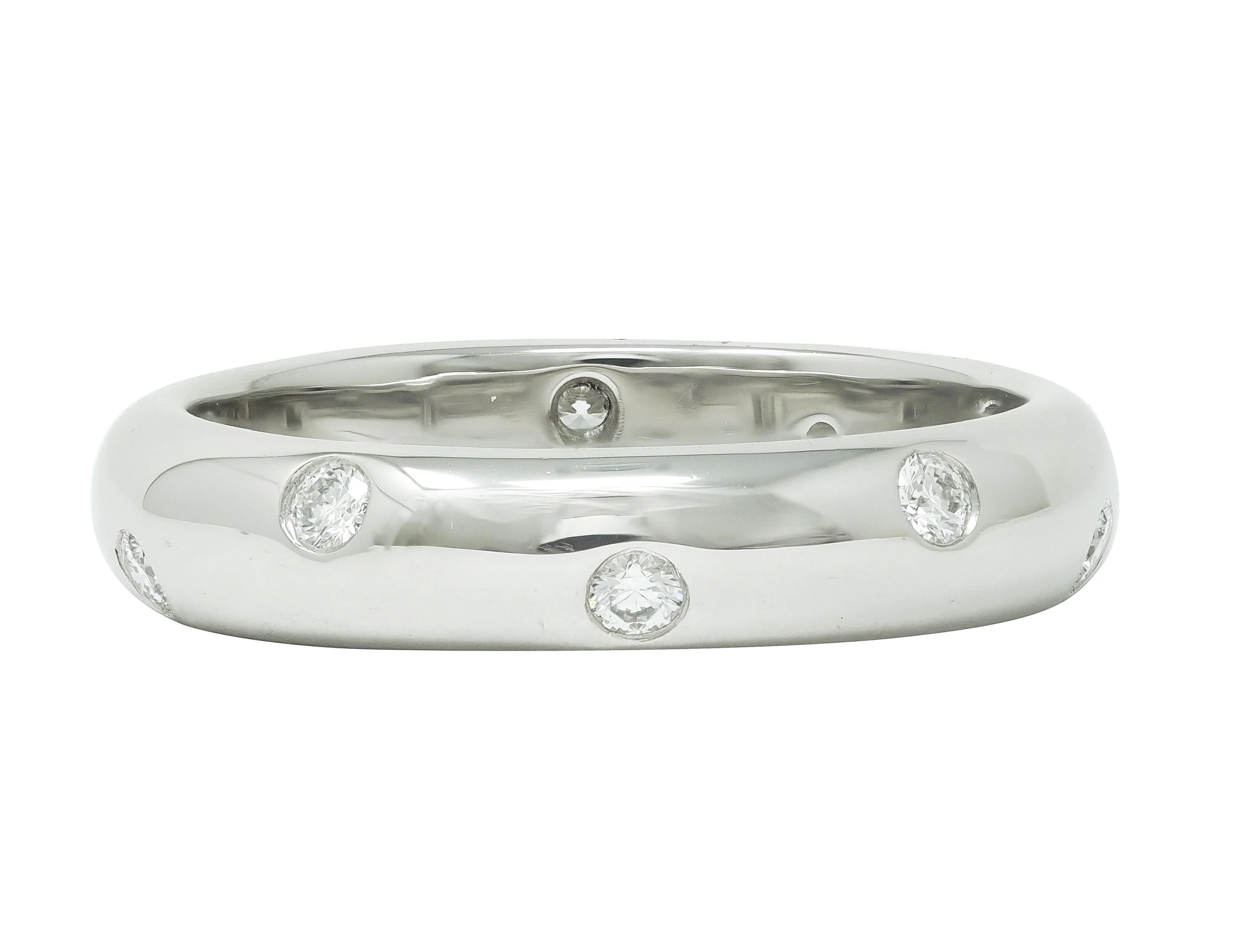 Tiffany & Co. 2000's Diamond Platinum Etoile Band Ring - Image 3