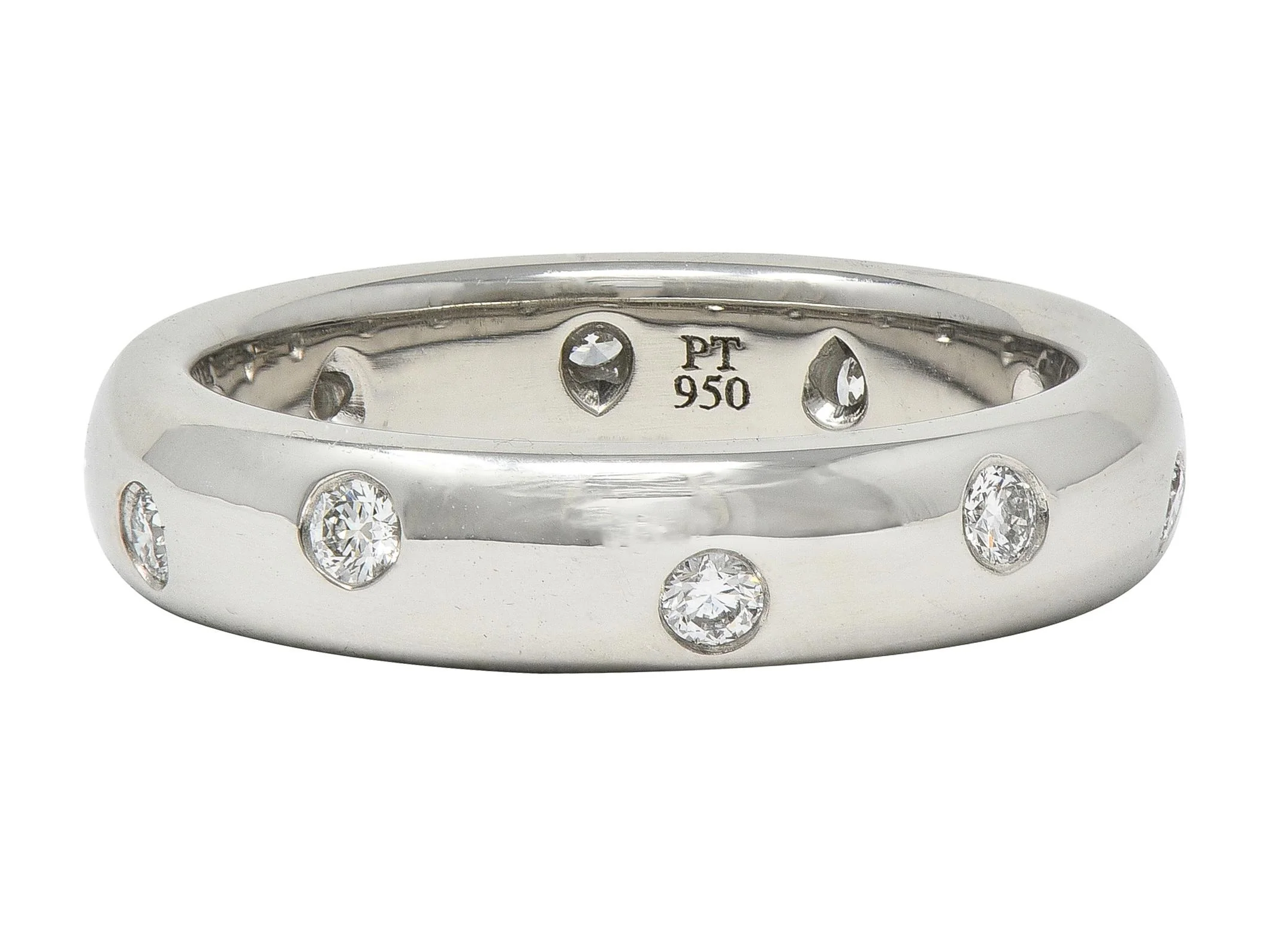 Tiffany & Co. 2000's Diamond Platinum Etoile Band Ring - Image 7