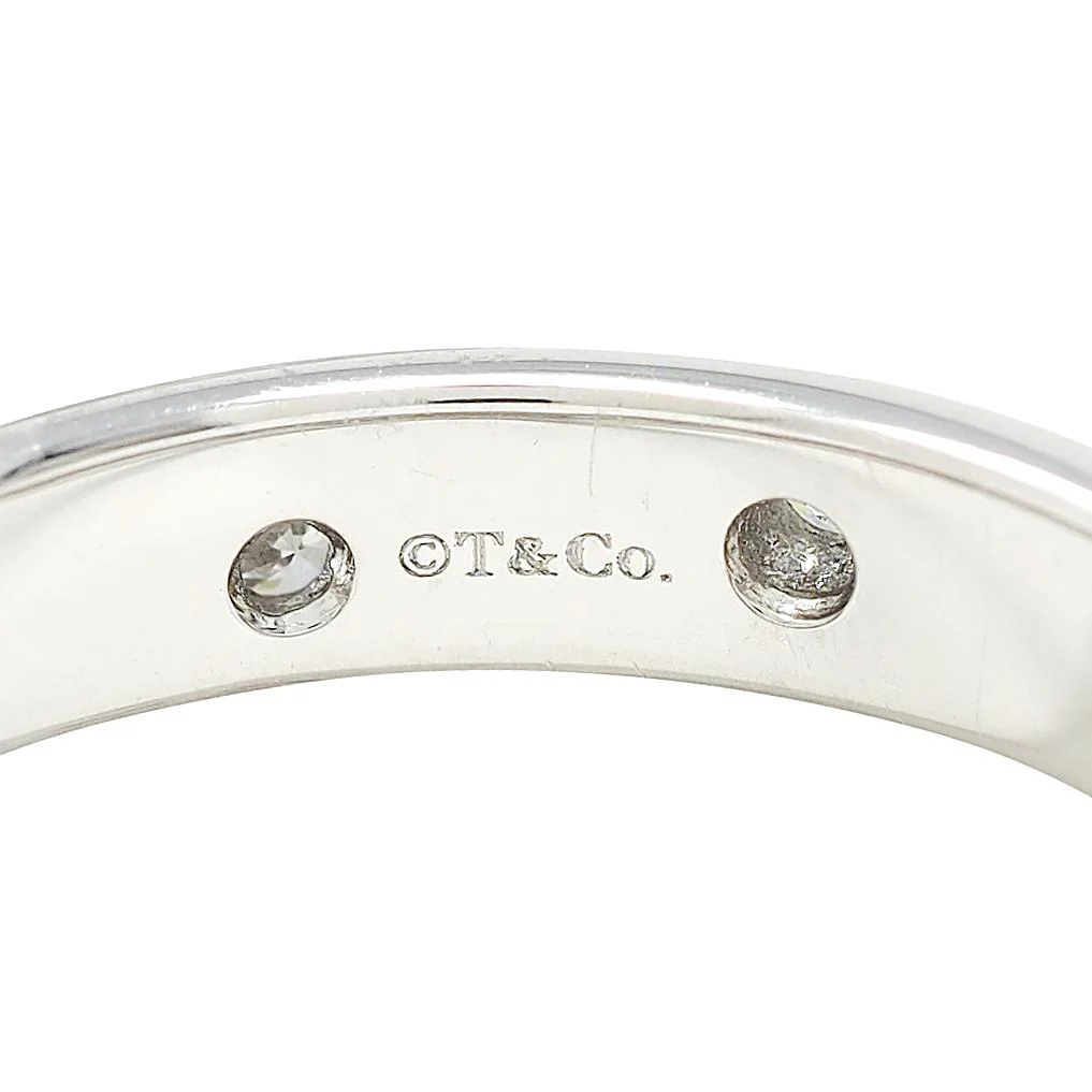 Tiffany & Co. 2000's Diamond Platinum Etoile Band Ring - Image 7