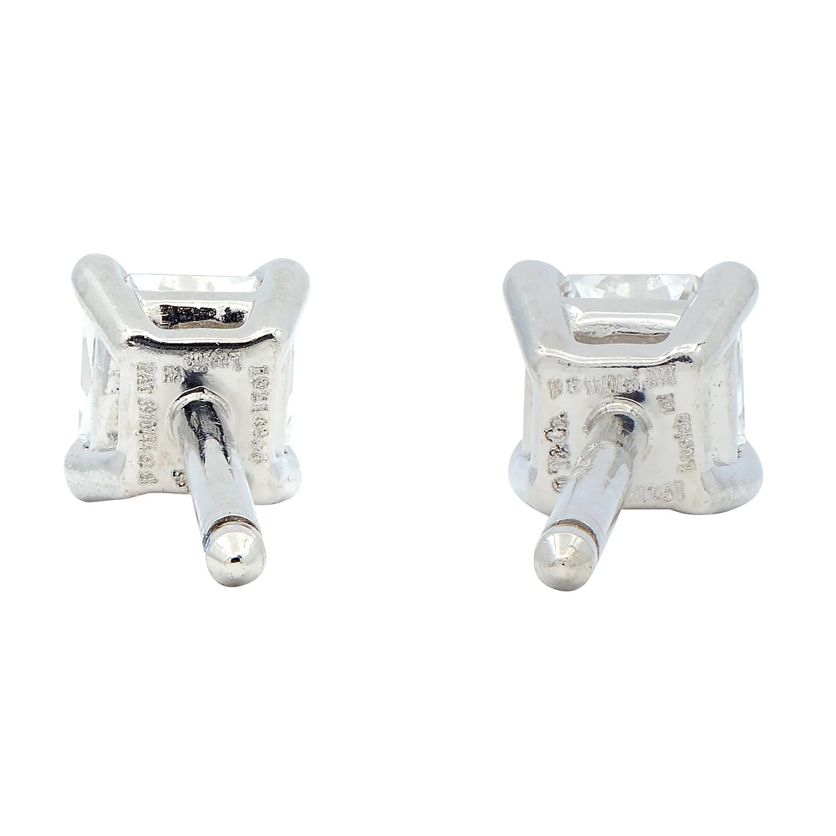 Tiffany & Co. 2000's Lucida Diamond Platinum Stud Earrings - Image 4