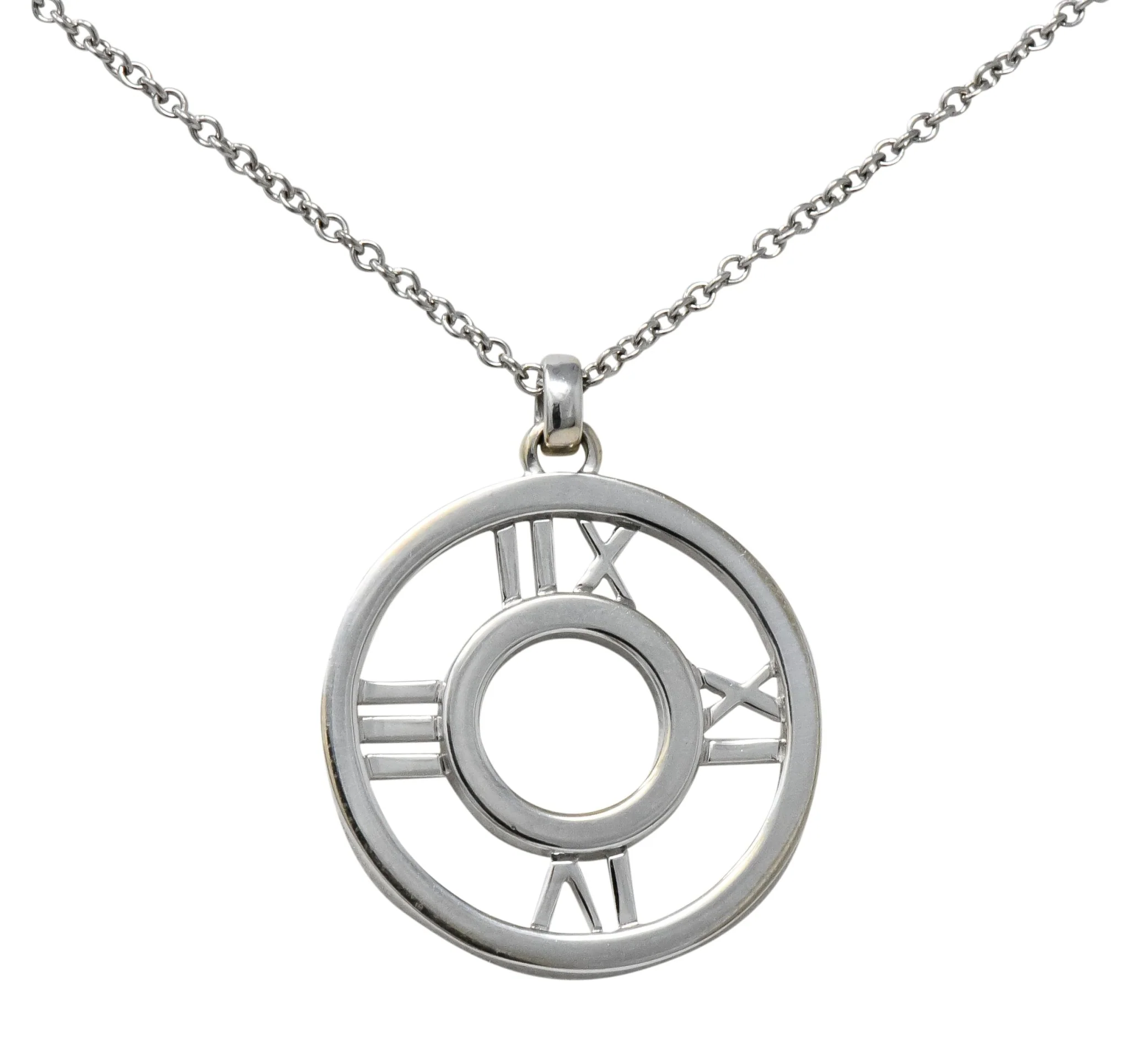 Tiffany & Co. 2003 Atlas 0.30 CTW Round Brilliant Diamond 18 Karat White Gold Pendant Necklace - Image 2