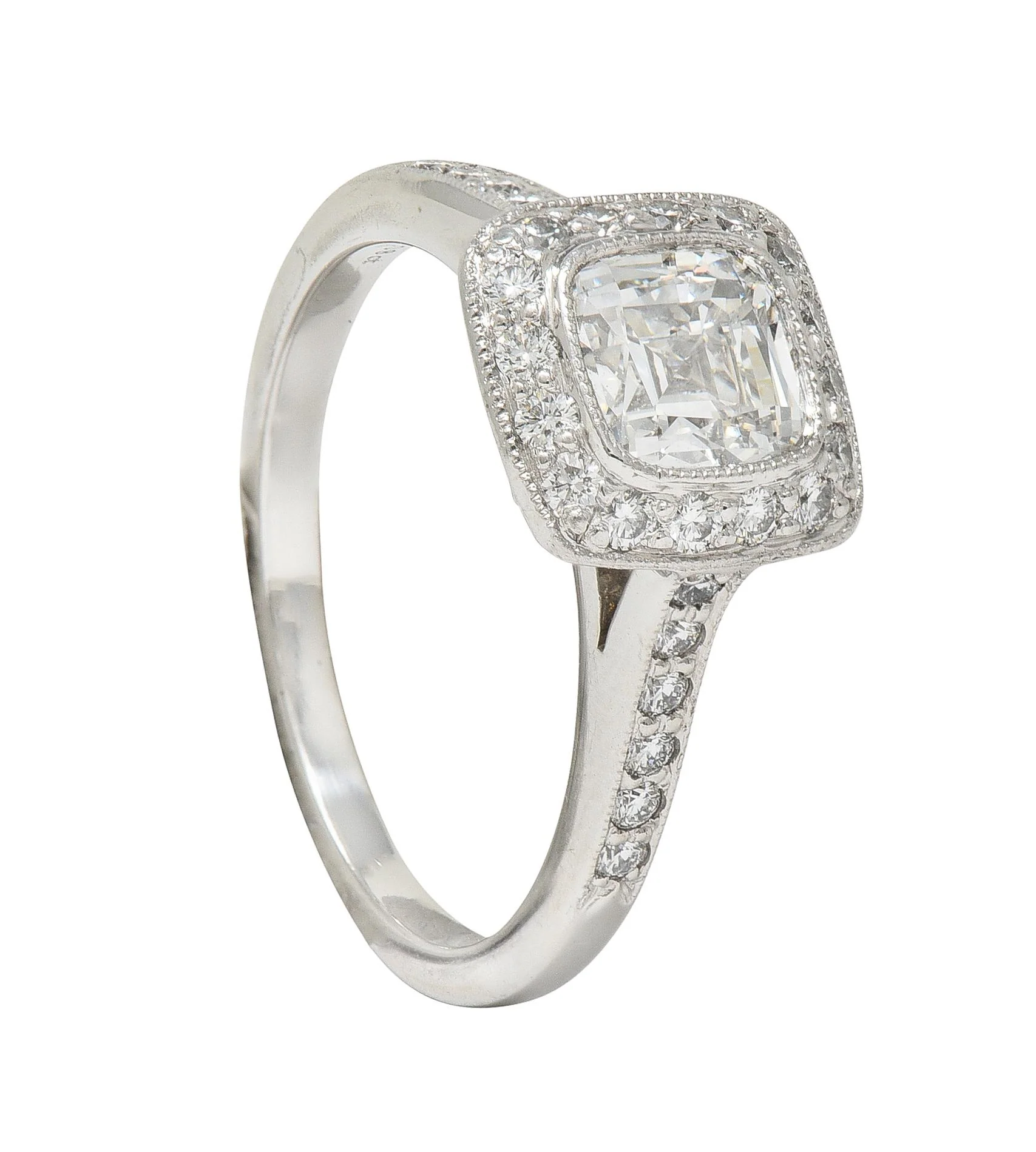 Tiffany & Co 2008 1.41 CTW Cushion Diamond Platinum Legacy Halo Engagement Ring - Image 15