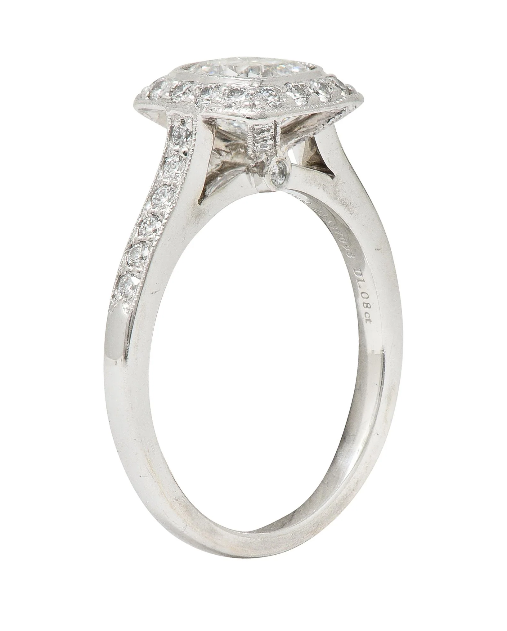 Tiffany & Co 2008 1.41 CTW Cushion Diamond Platinum Legacy Halo Engagement Ring - Image 4