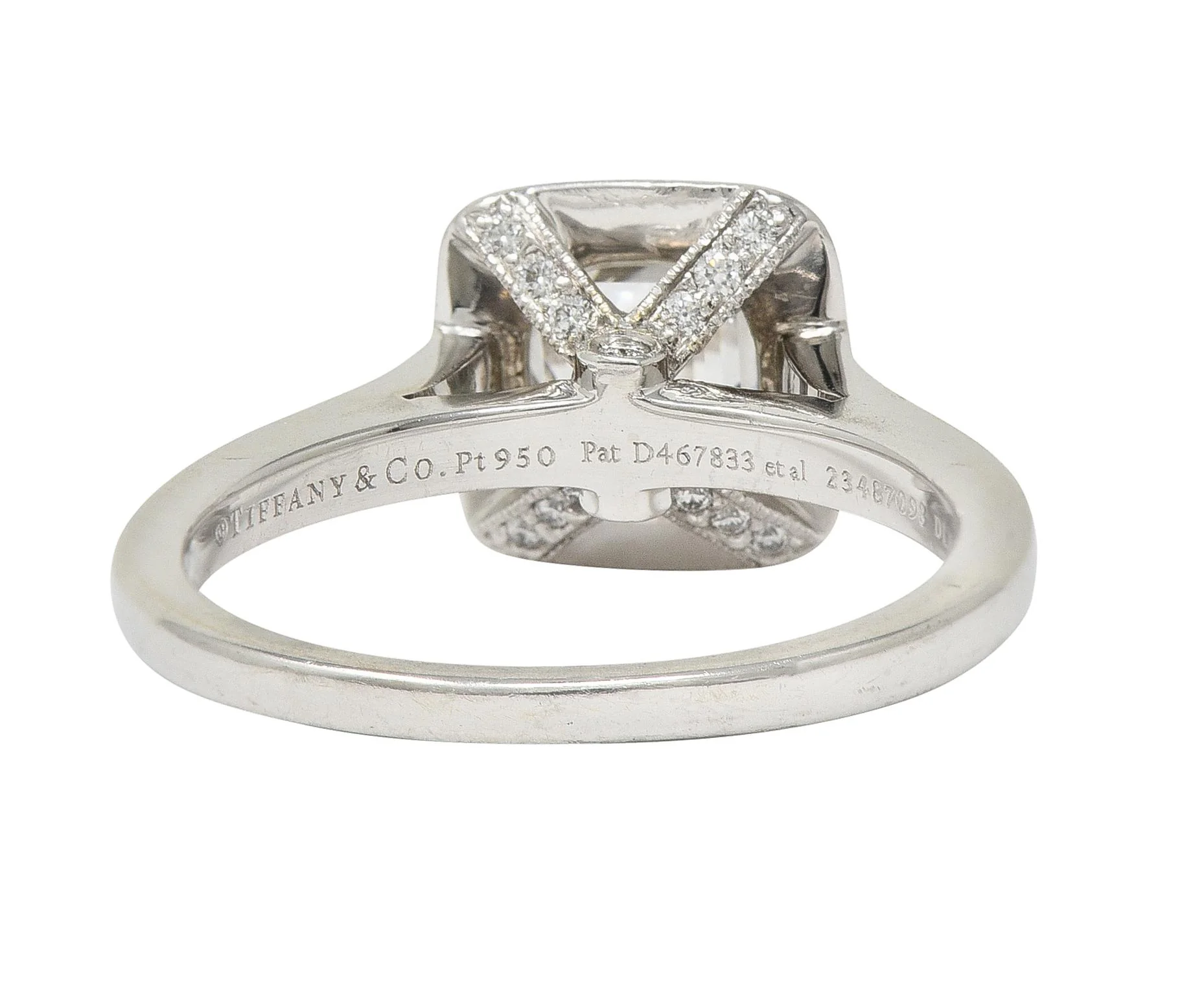 Tiffany & Co 2008 1.41 CTW Cushion Diamond Platinum Legacy Halo Engagement Ring - Image 7