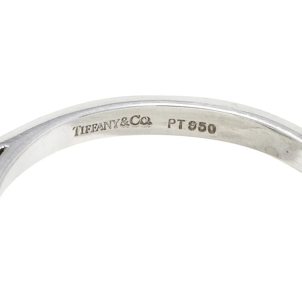 Tiffany & Co. 3.34 CTW Sapphire Marquise Pear Cut Diamond Platinum Victoria Vintage Ring - Image 7