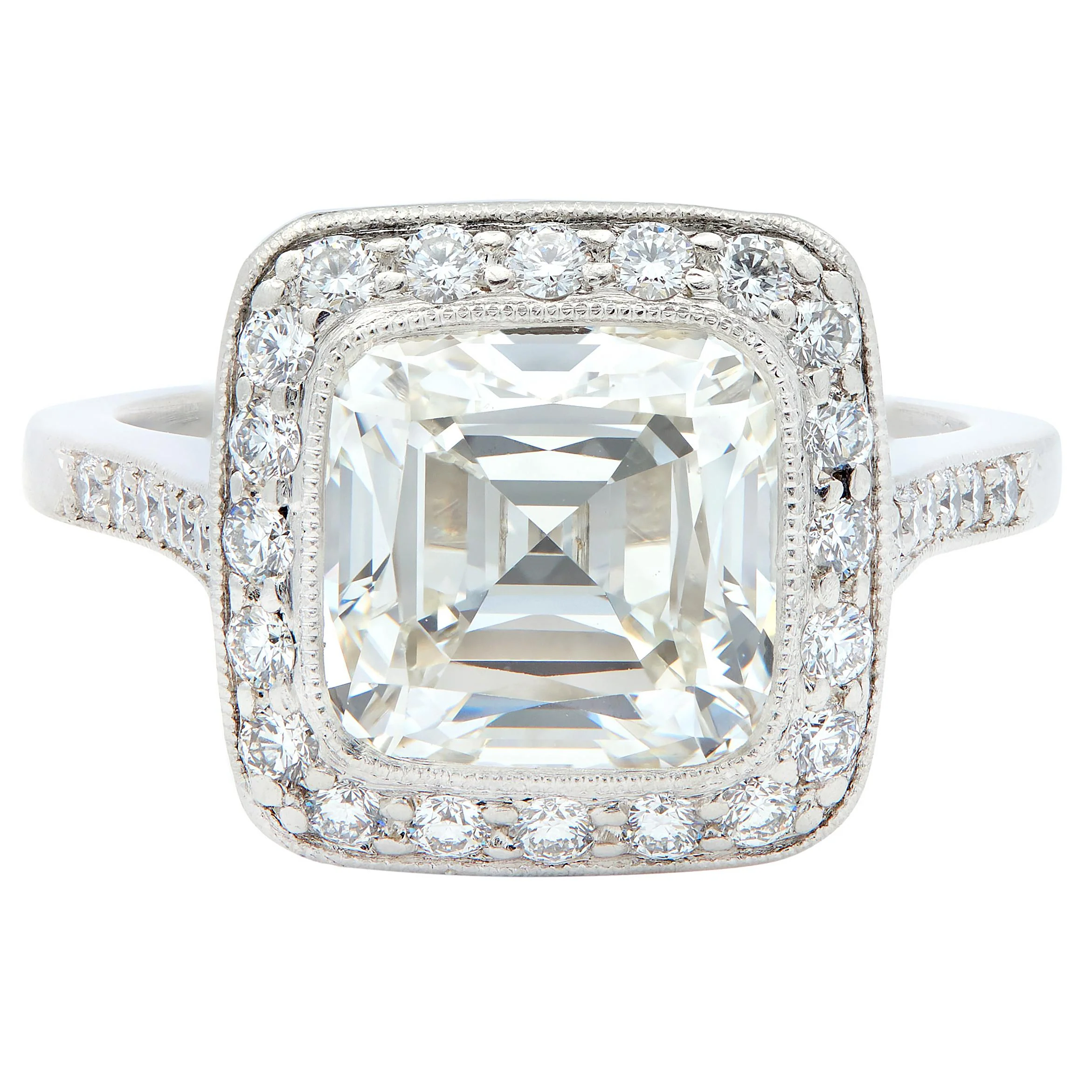 Tiffany & Co. 3.96 CTW Legacy Diamond Platinum Halo Engagement Ring GIA - Image 7
