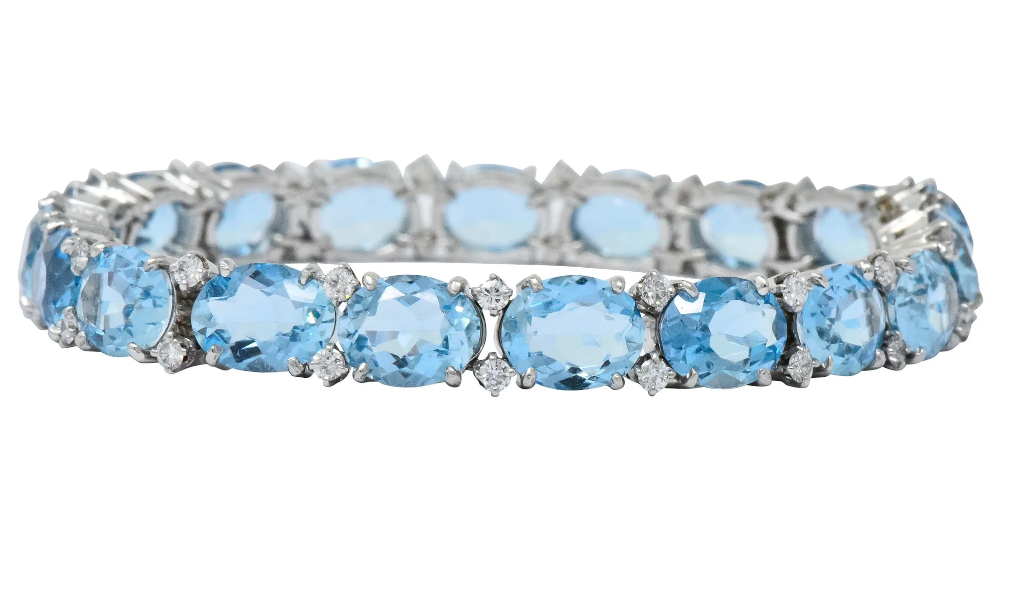 Tiffany & Co. 32.42 CTW Aquamarine Diamond Platinum Bracelet - Image 2