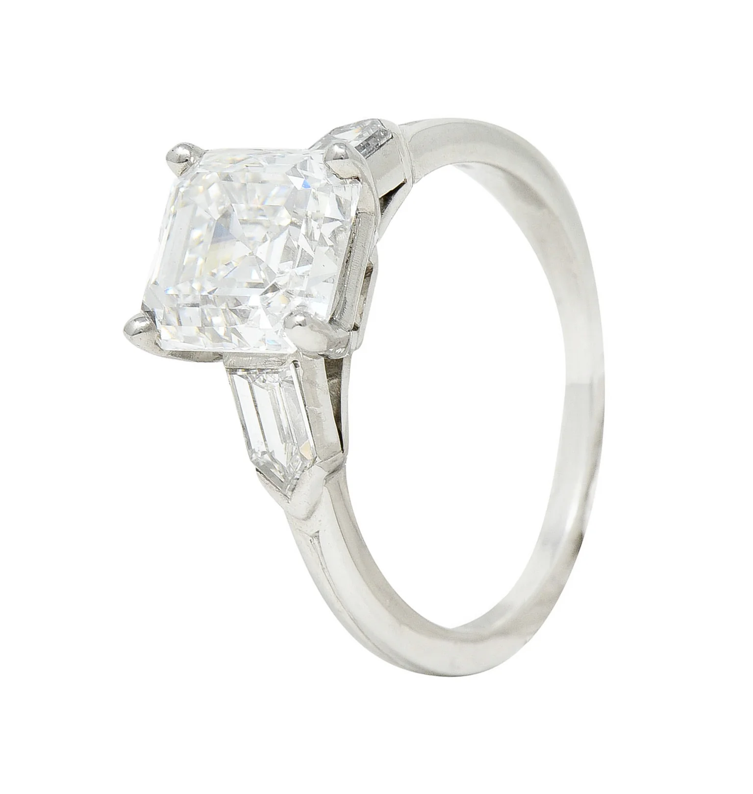 Tiffany & Co. 4.28 CTW Asscher Diamond Platinum Engagement Ring - Image 13