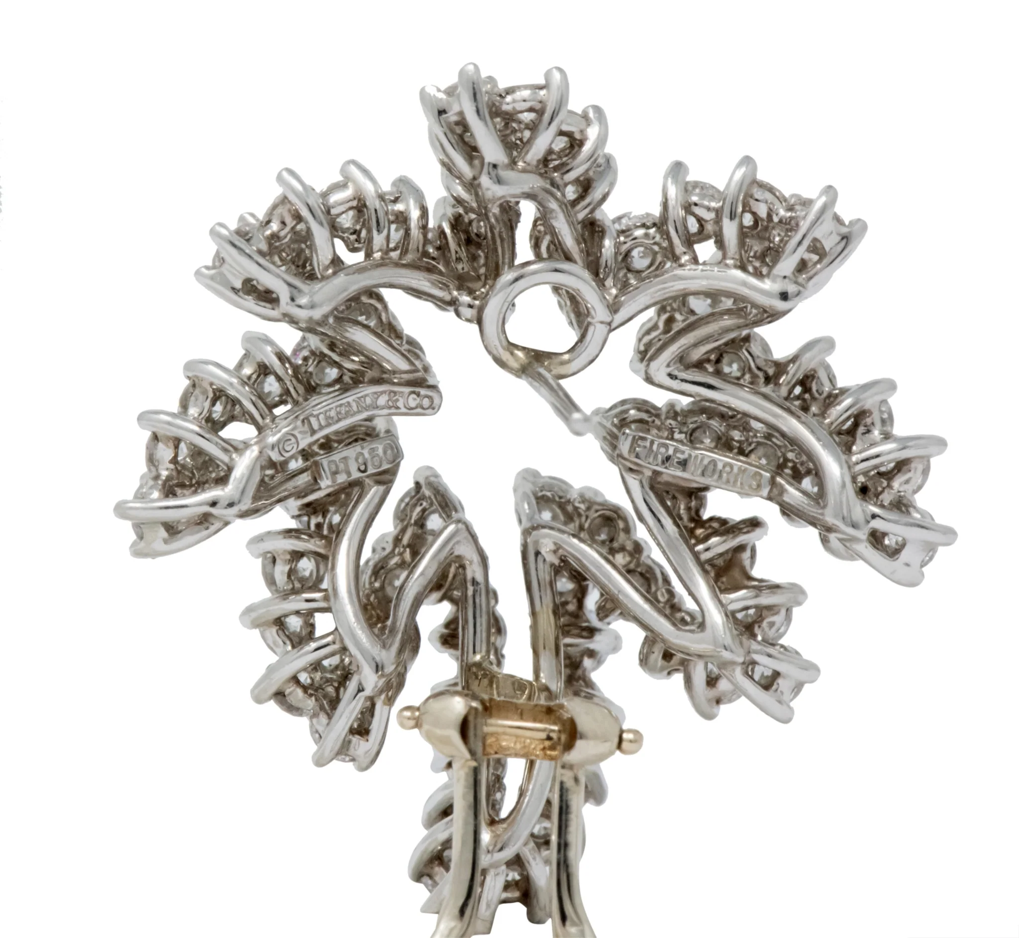 Tiffany & Co. 4.62 CTW Diamond Platinum 18 Karat White Gold Firework Earrings - Image 3