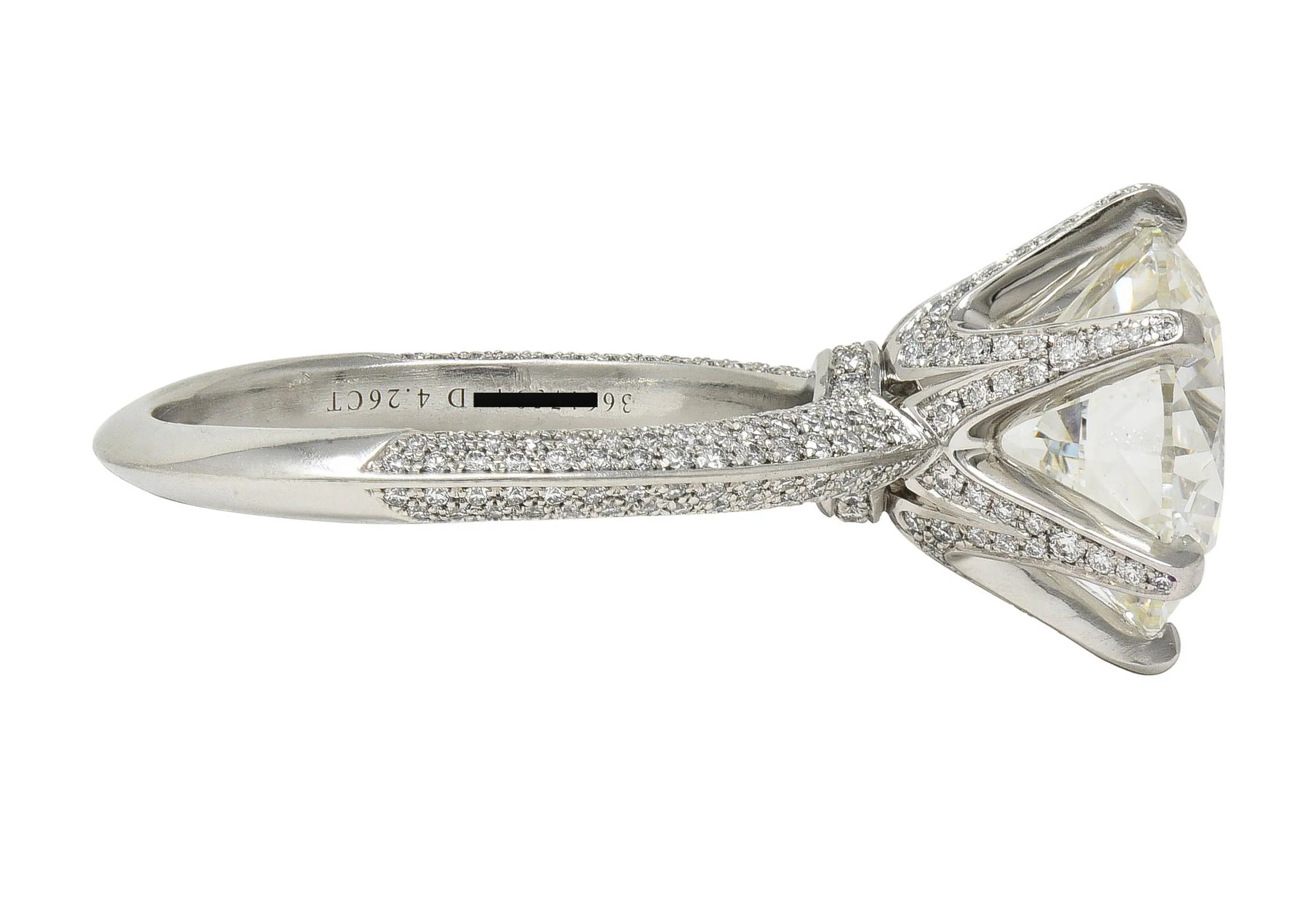 Tiffany & Co. 5.46 CTW Diamond Platinum Contemporary Pavé Engagement Ring GIA - Image 4