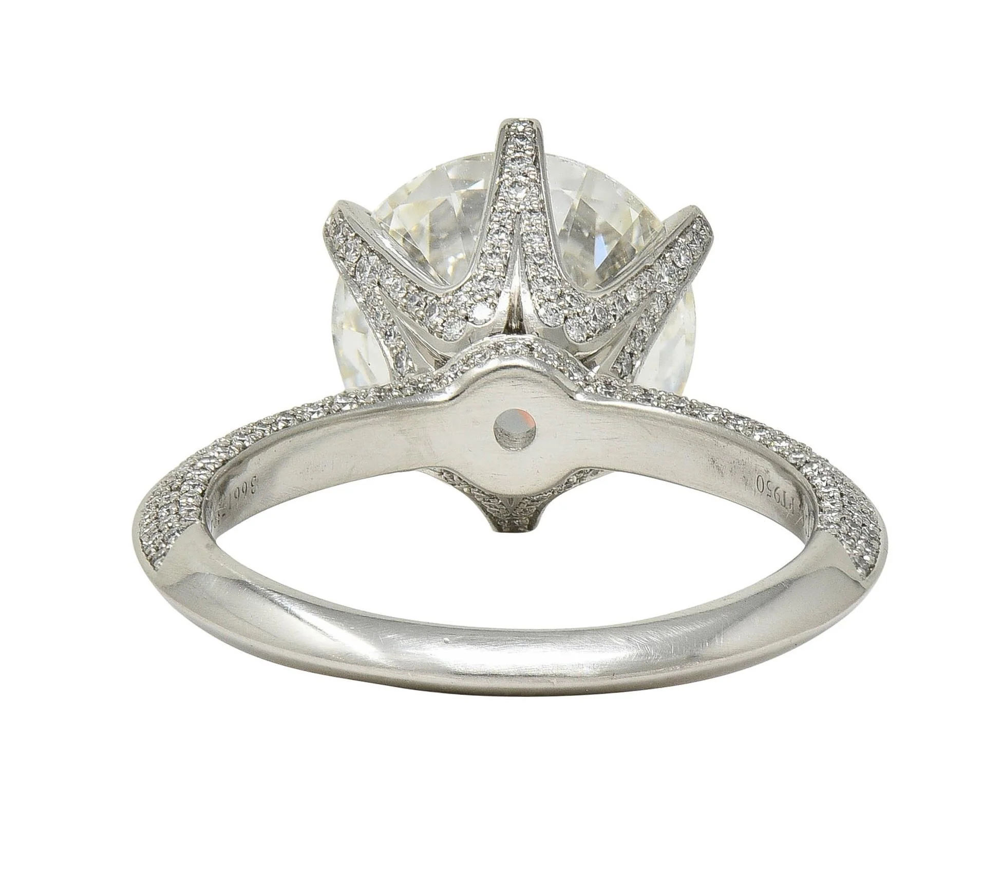 Tiffany & Co. 5.46 CTW Diamond Platinum Contemporary Pavé Engagement Ring GIA - Image 5
