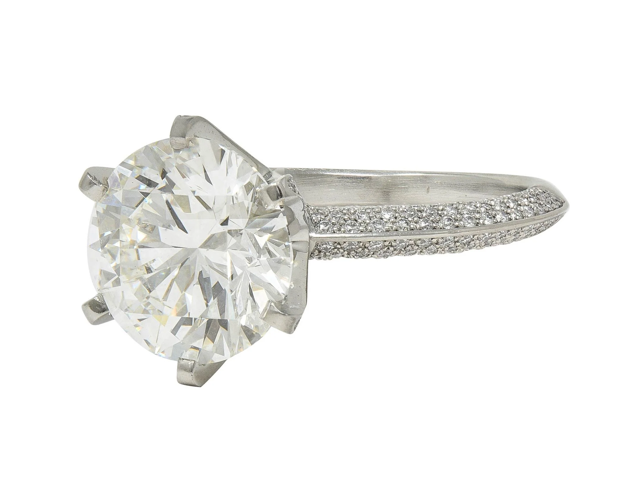 Tiffany & Co. 5.46 CTW Diamond Platinum Contemporary Pavé Engagement Ring GIA - Image 7