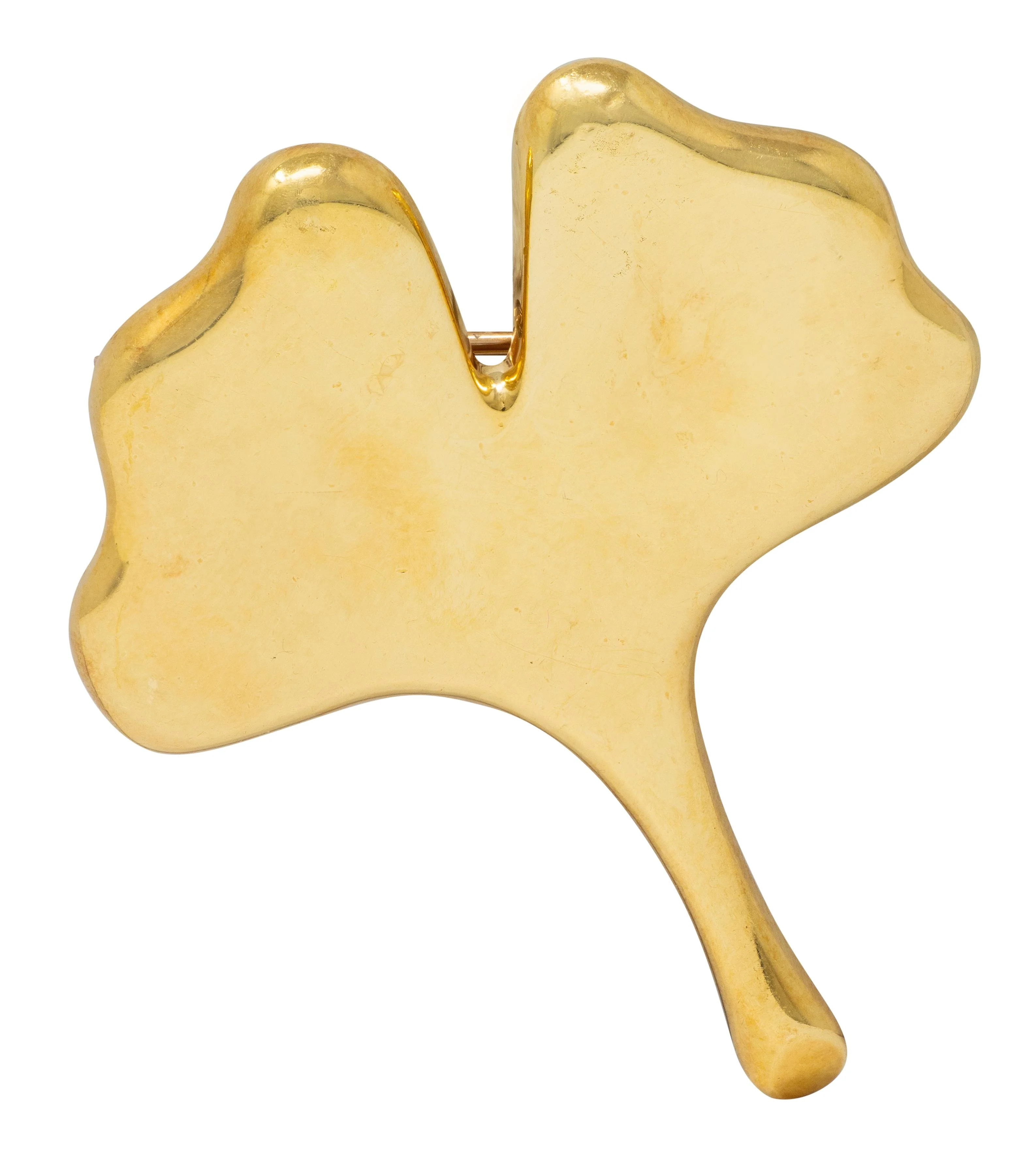 Tiffany & Co. Angela Cummings 1980's 18 Karat Yellow Gold Vintage Ginko Leaf Brooch