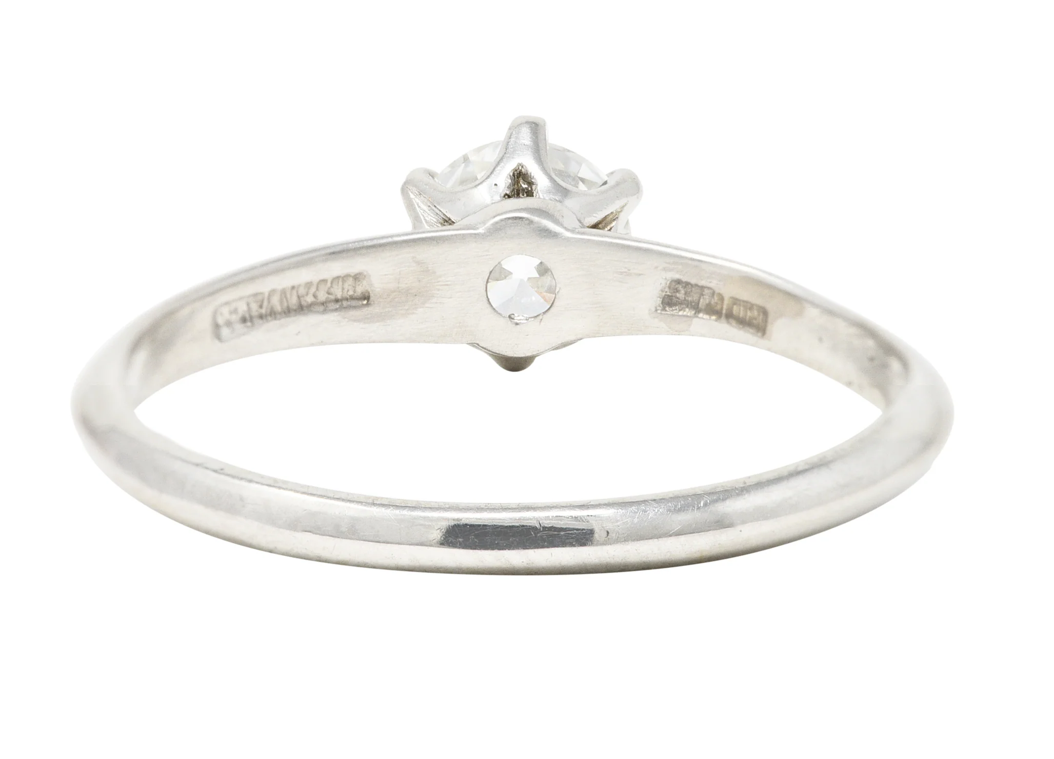 Tiffany & Co. Art Deco 0.51 CTW Old European Cut Diamond Platinum Solitaire Knife Engagement Ring - Image 4