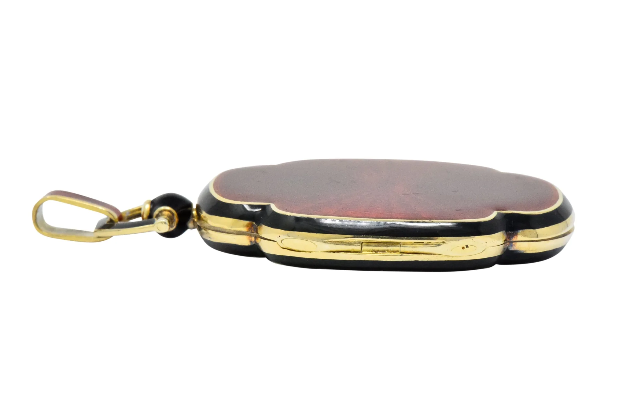 Tiffany & Co. Art Deco 14 Karat Gold Antique Enamel Locket Pendant - Image 5