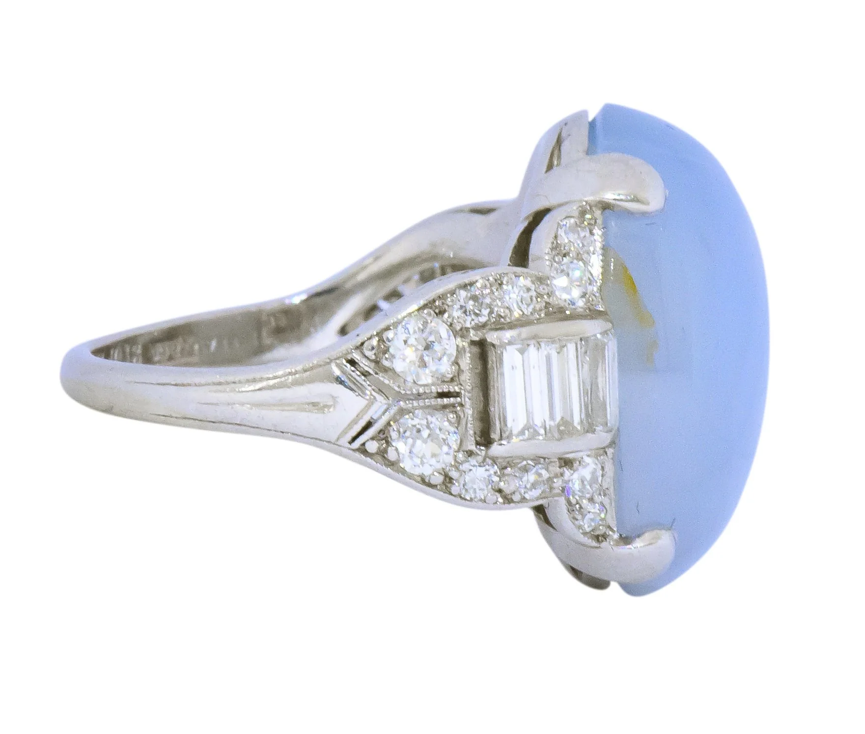 Tiffany & Co. Art Deco 21.00 CTW Star Sapphire Diamond Platinum Cocktail Ring - Image 4