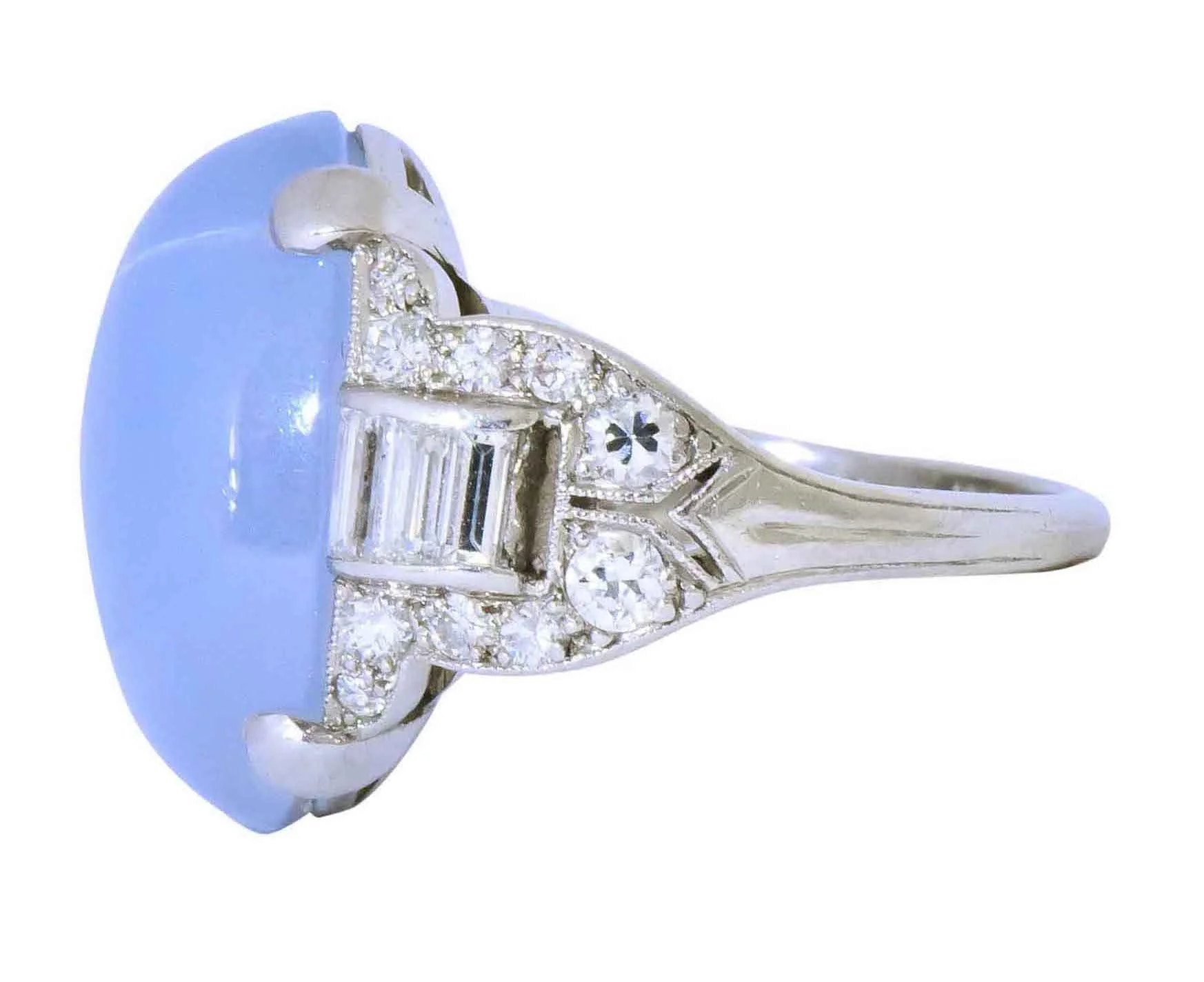 Tiffany & Co. Art Deco 21.00 CTW Star Sapphire Diamond Platinum Cocktail Ring - Image 6