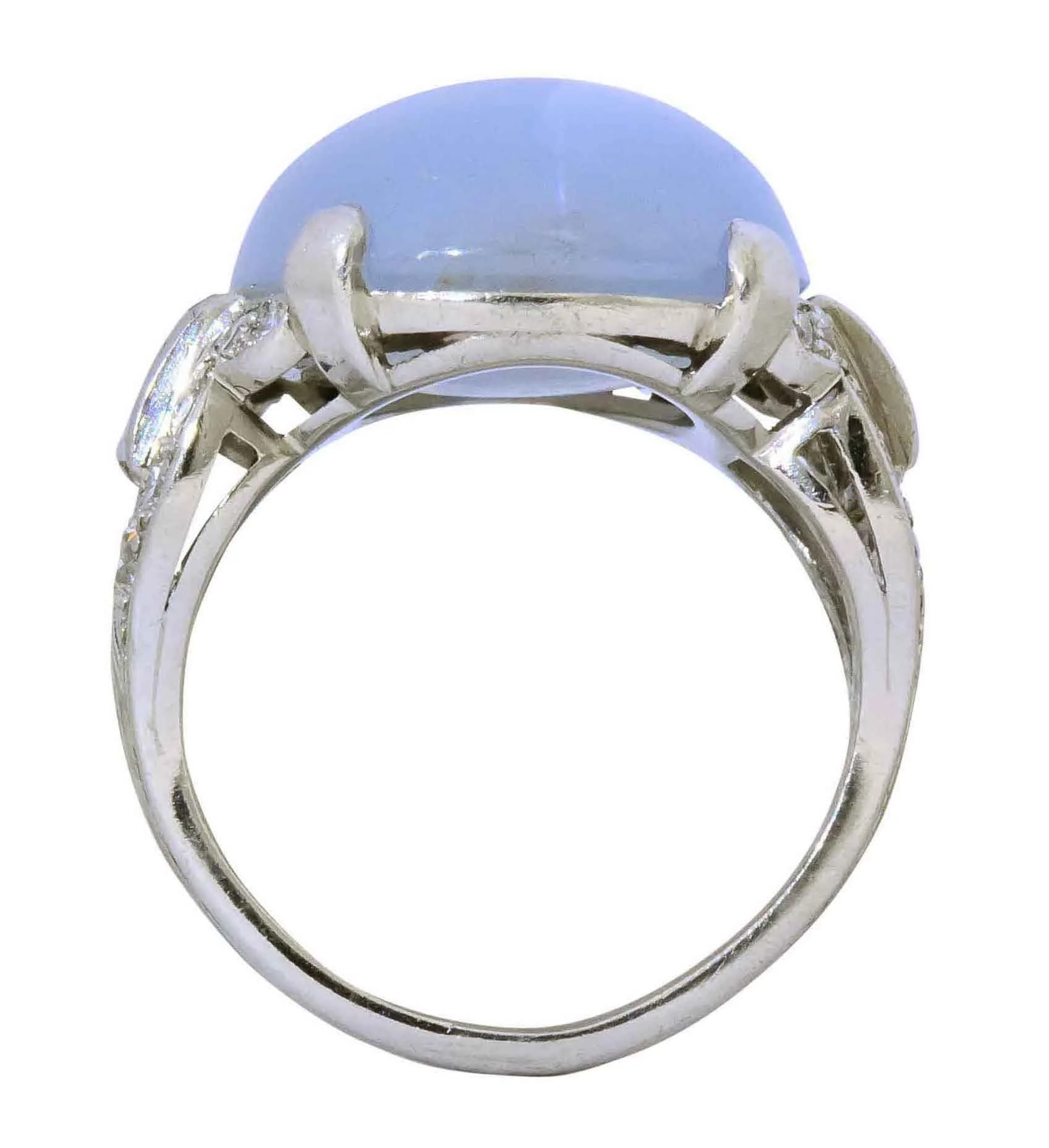 Tiffany & Co. Art Deco 21.00 CTW Star Sapphire Diamond Platinum Cocktail Ring - Image 7