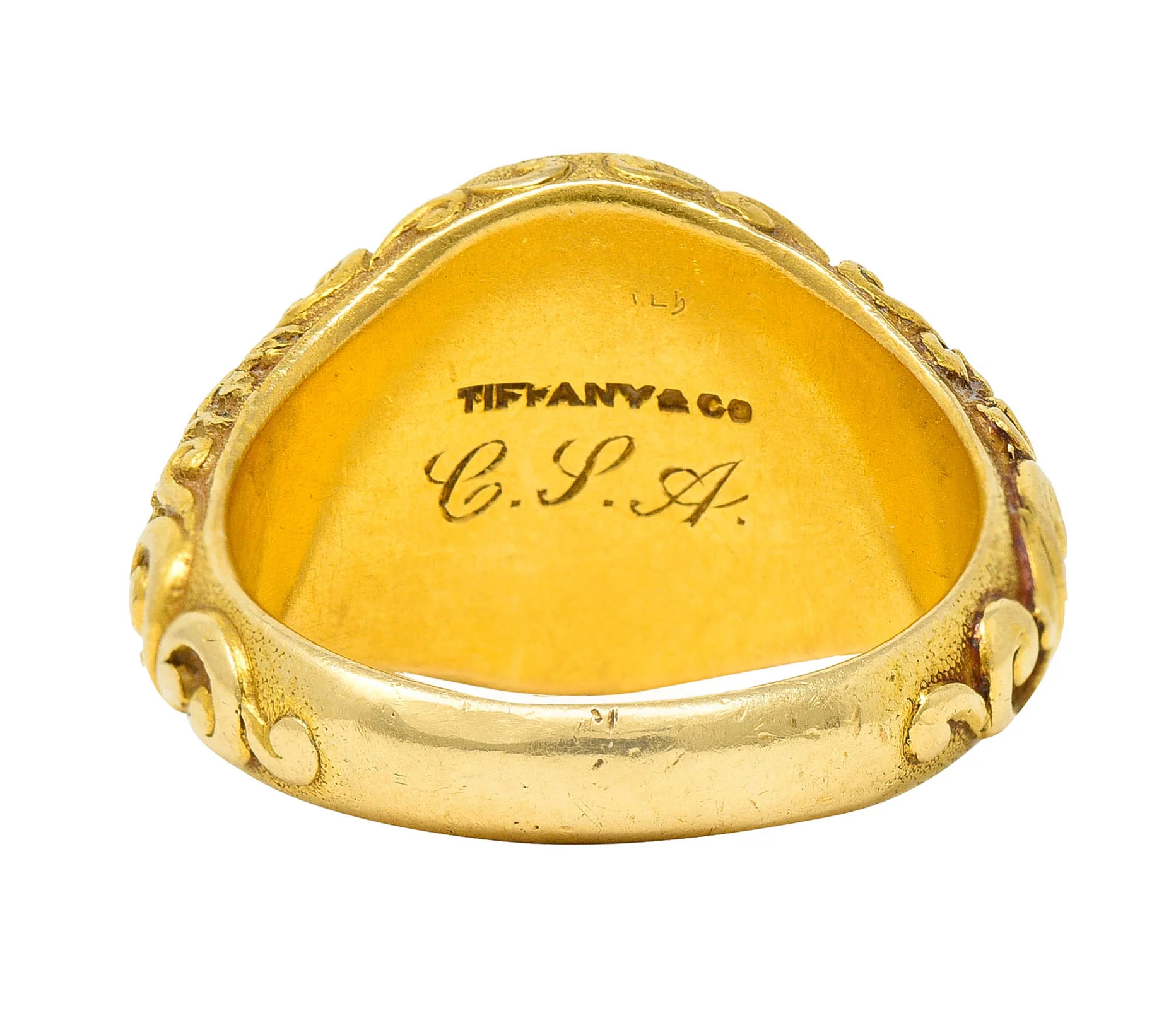 Tiffany & Co. Art Nouveau 18 Karat Gold Unisex Lion Signet Ring - Image 5