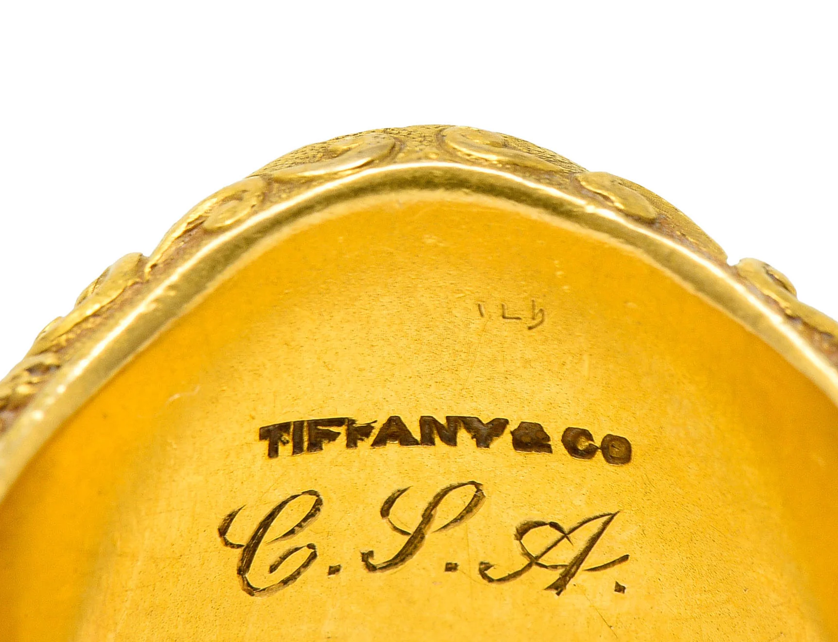 Tiffany & Co. Art Nouveau 18 Karat Gold Unisex Lion Signet Ring - Image 8
